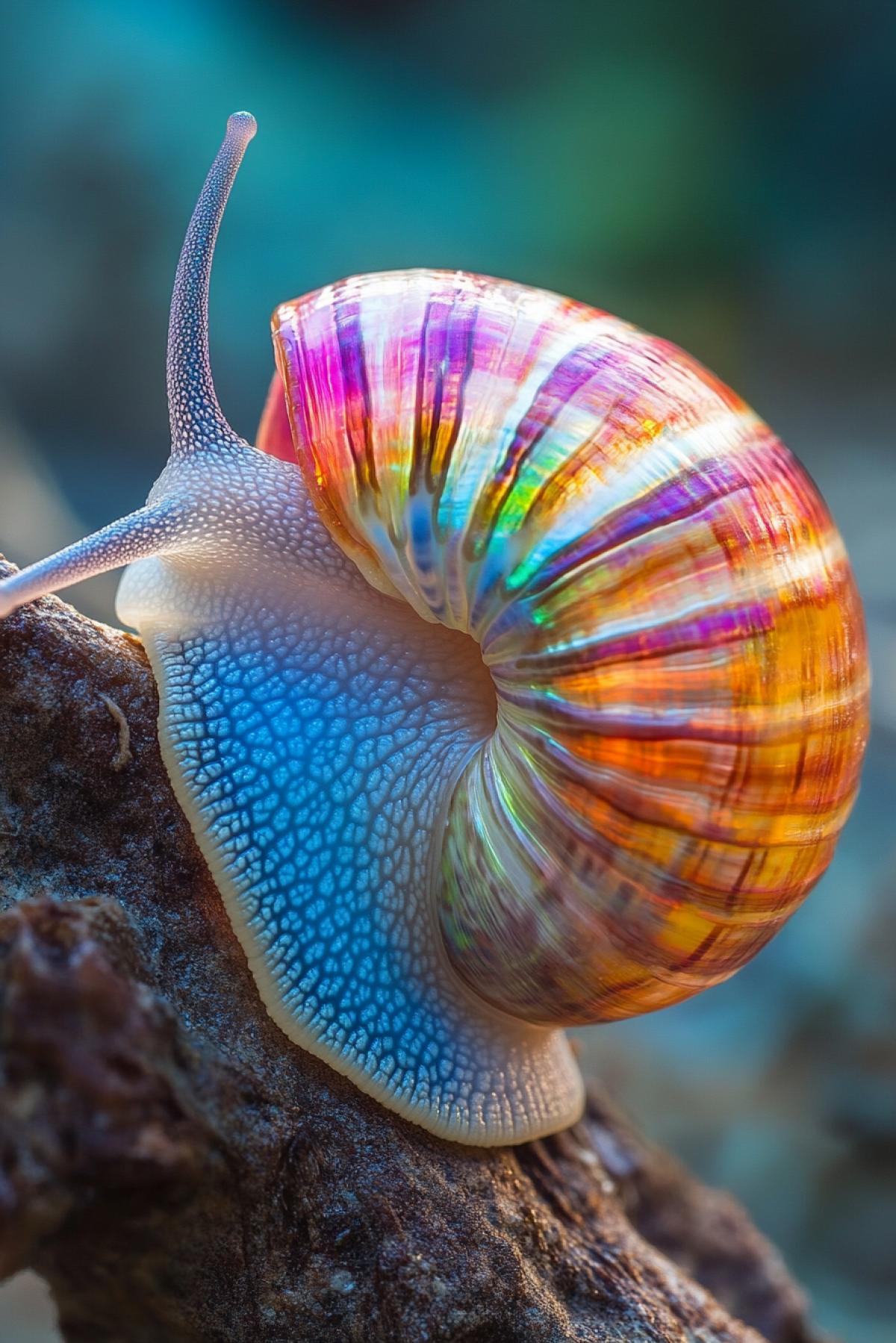 The most unusual coloring shell of the neon snail