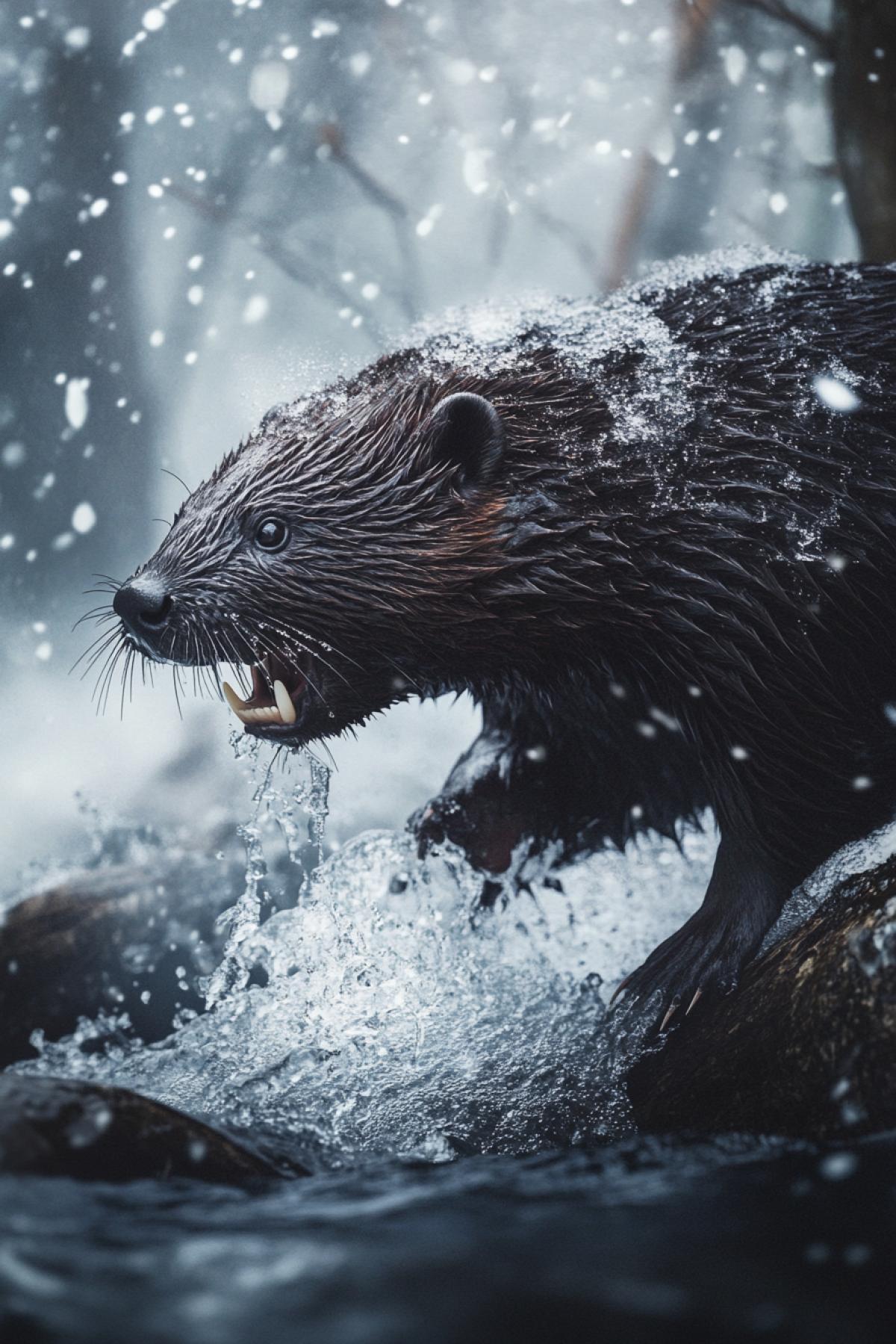 Imagine the moment when nature freezes in anticipation and all the attention is concentrated on a predator, a boaver ready for a throw.