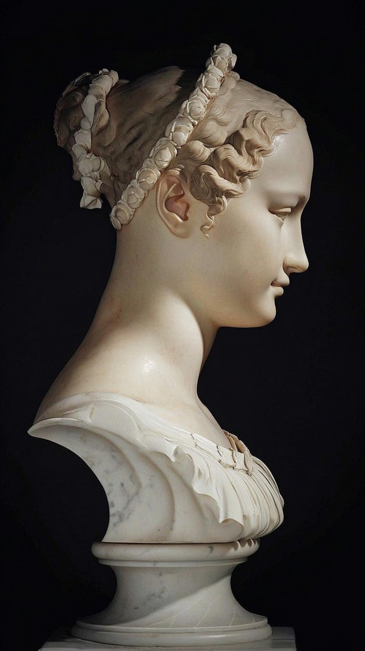 Flora, of Louise Engel, profile, . by Christian Daniel Rauch, circa 1835-39.