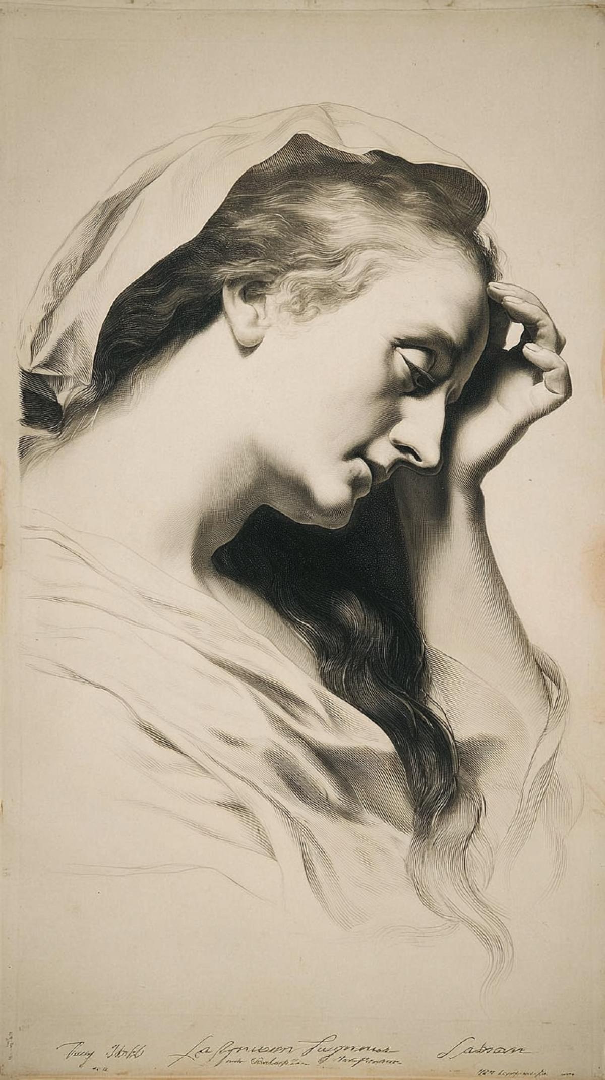 Bernard-Romain Julien (1802-71) Study for both. pencils n ° 78 (after redl) lithograph on cream wove. Paper (vellum)