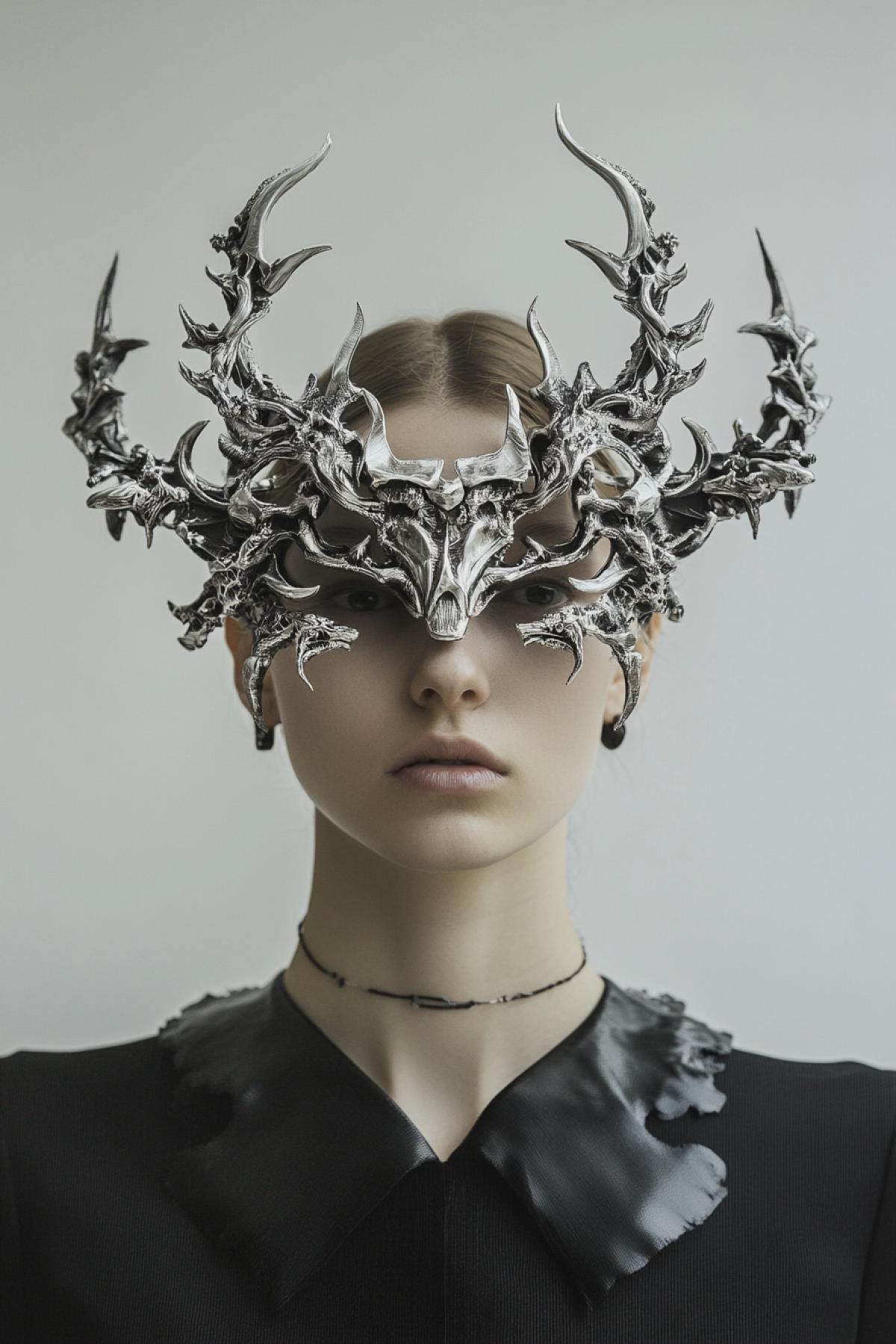 Come up and generate a jewelry that does not exist in reality simultaneously functional and artistic. It can be a necklace, earring, bracelet, diadem or brooch, made in an unexpected version.. In the style of beast