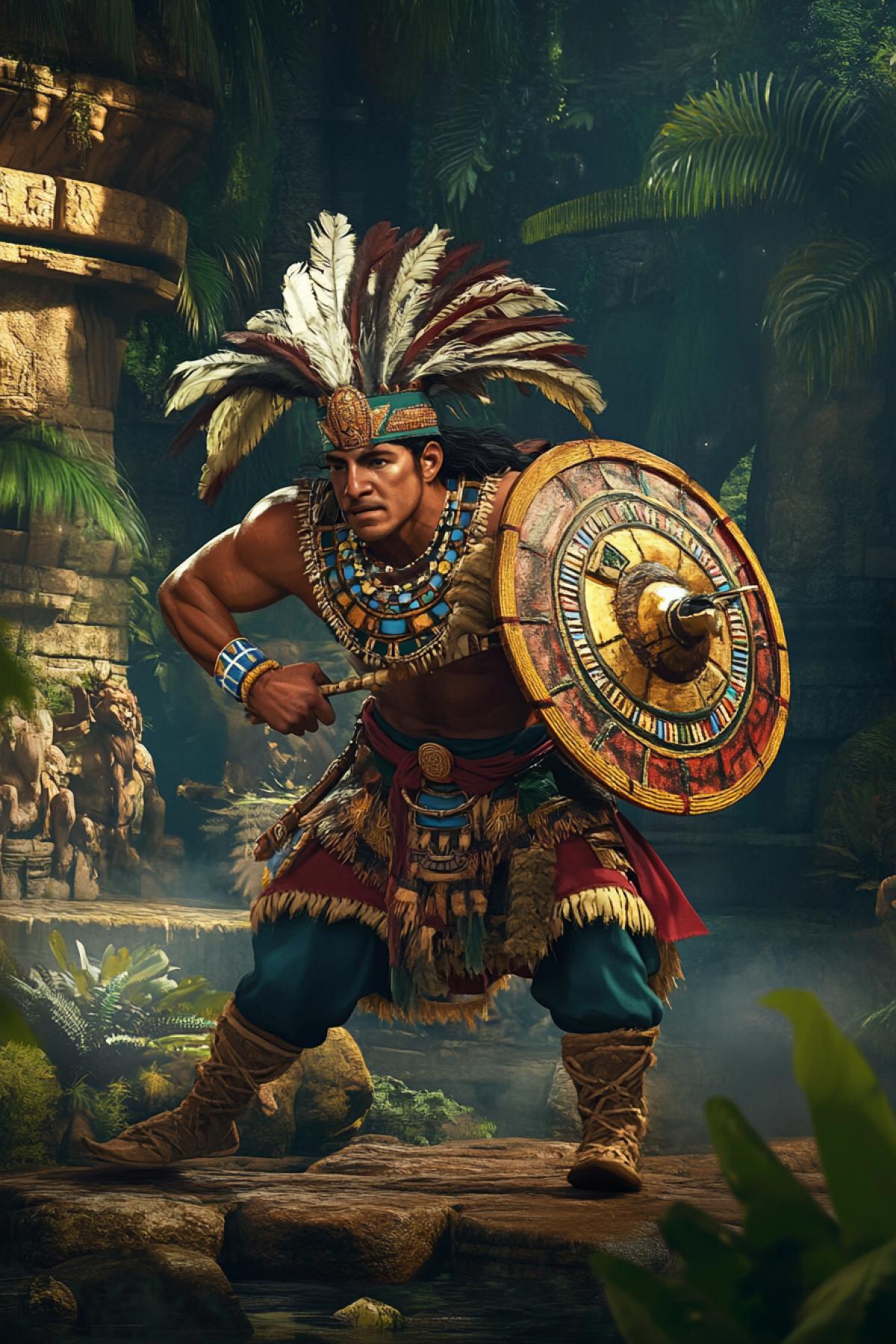 Create an image of a fictional tribe existing in harsh nature. Show the holiday in the tribe in bright beauties. Wednesday to choose from: jungle; You can add satellite animals. In the style of star warrior