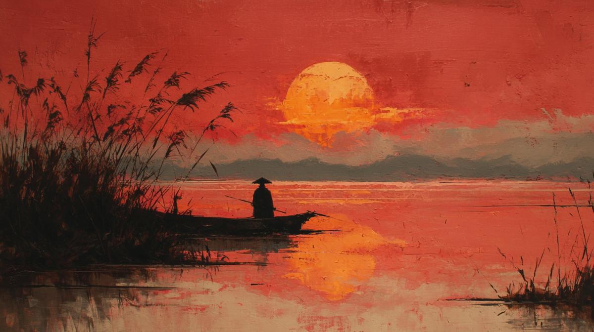 Sunset Japanese painting