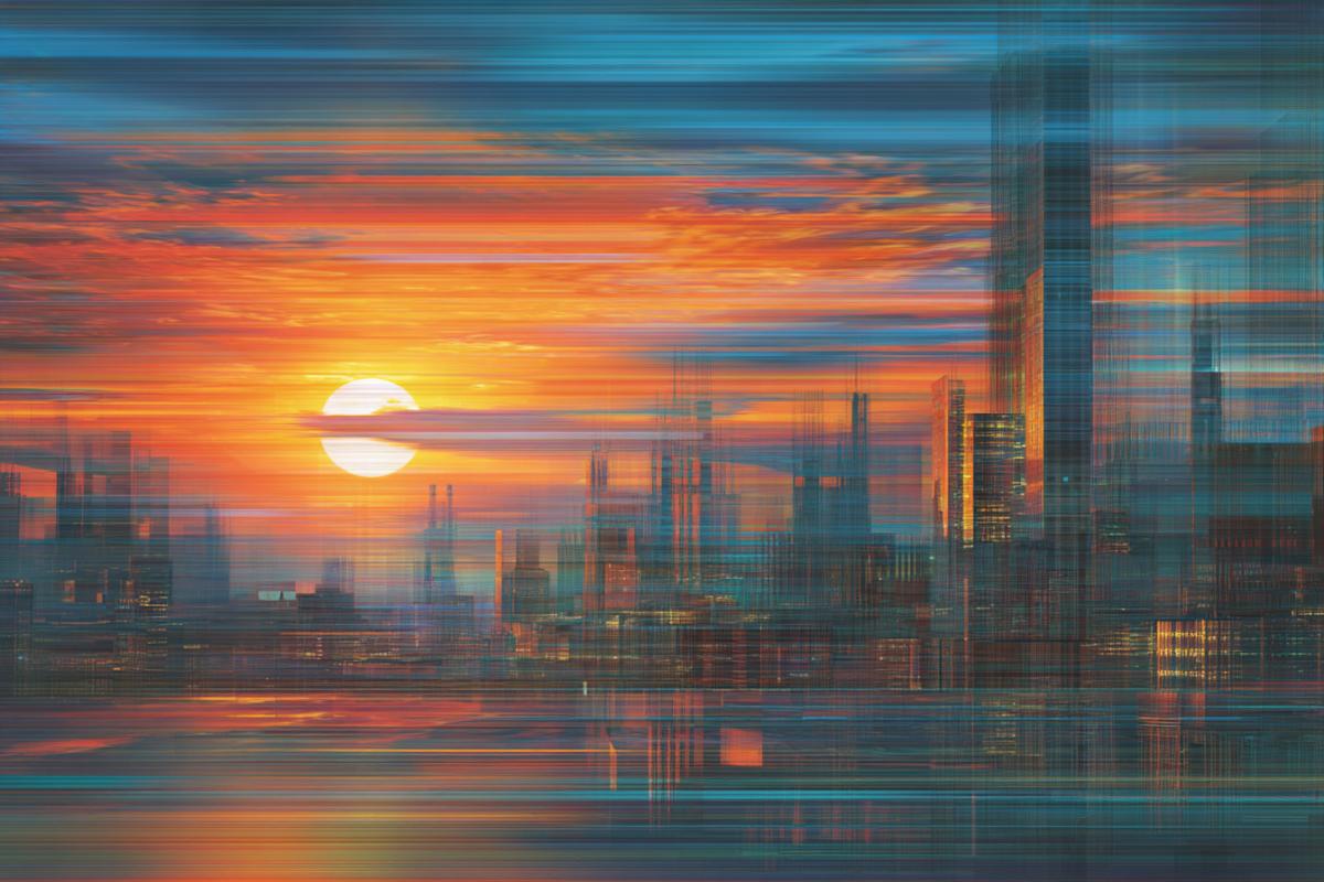 Sunset on the NEOPLANT. Futurism