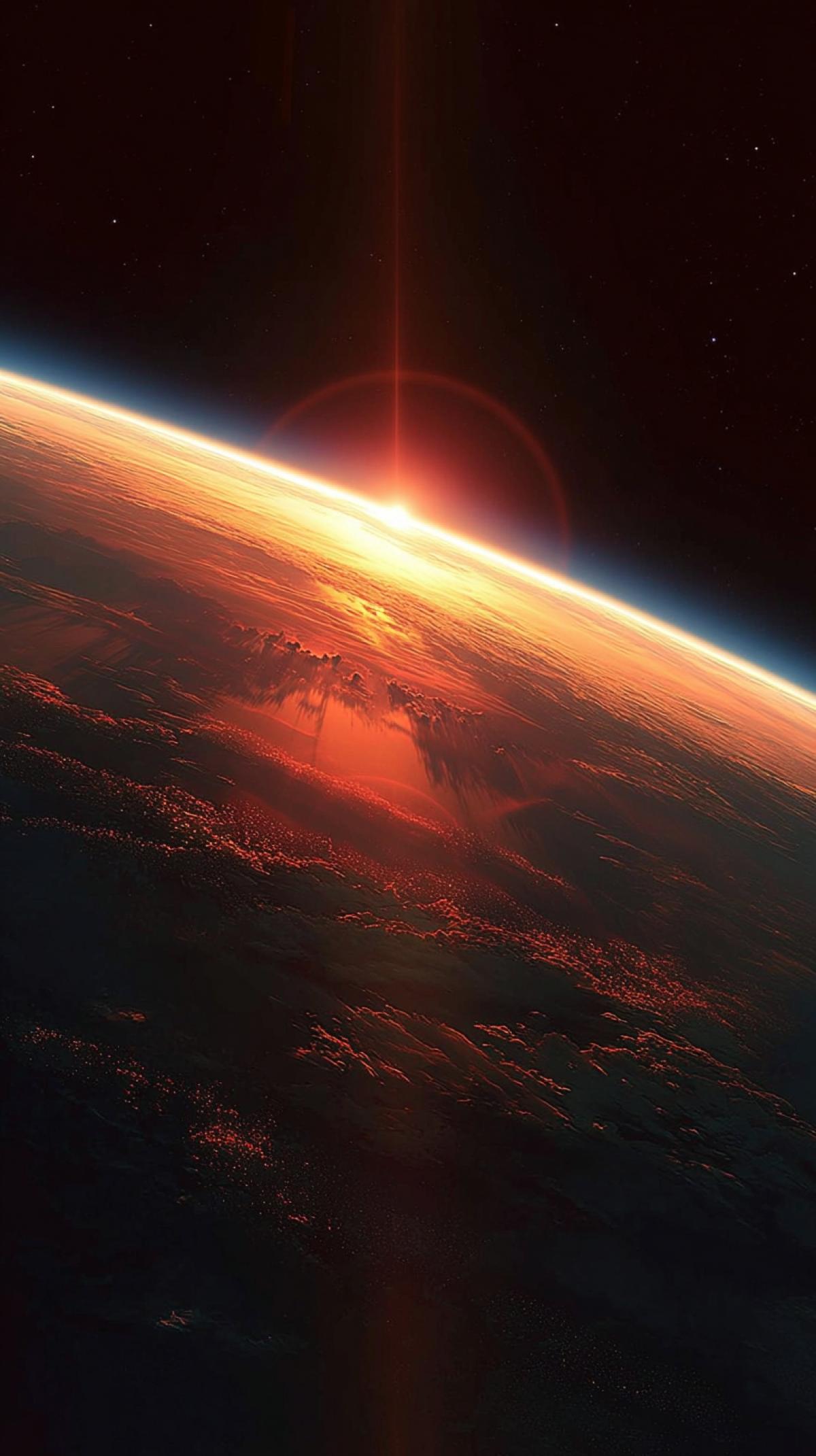 sunset in space