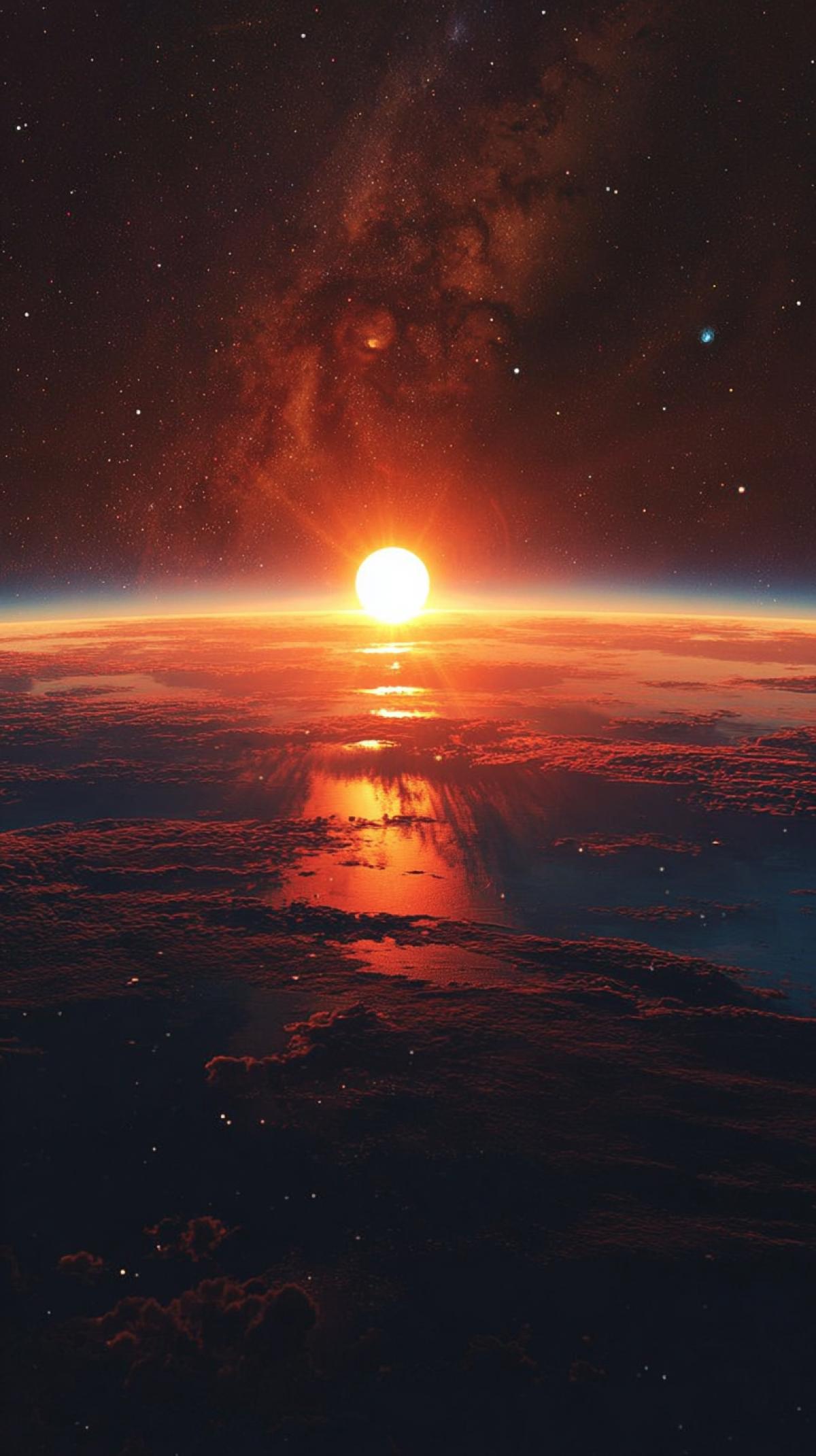 sunset in space