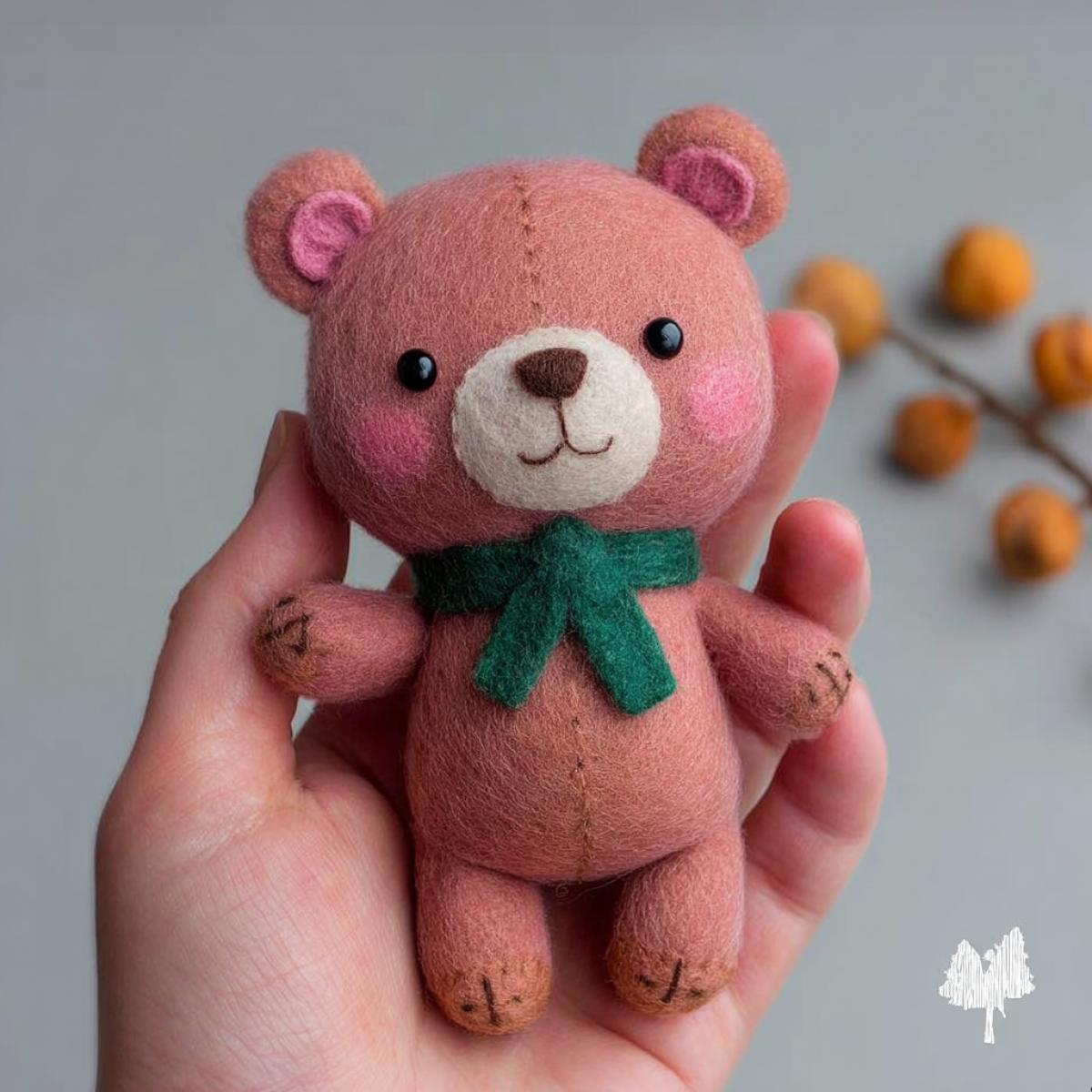 felt teddy bear, handmade