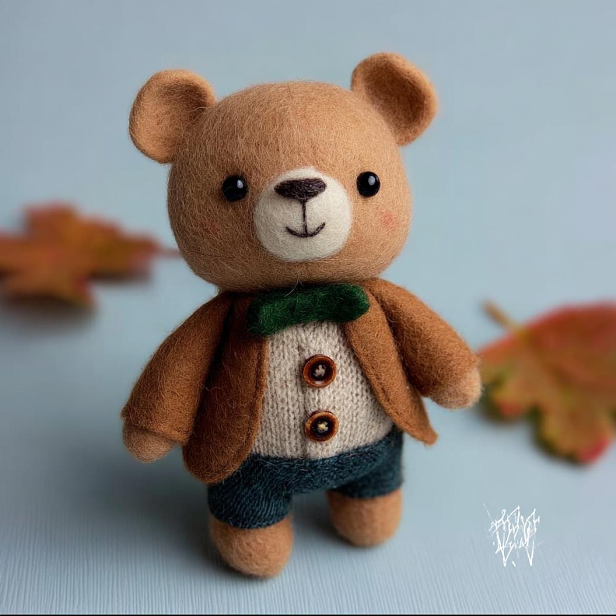felt teddy bear, handmade