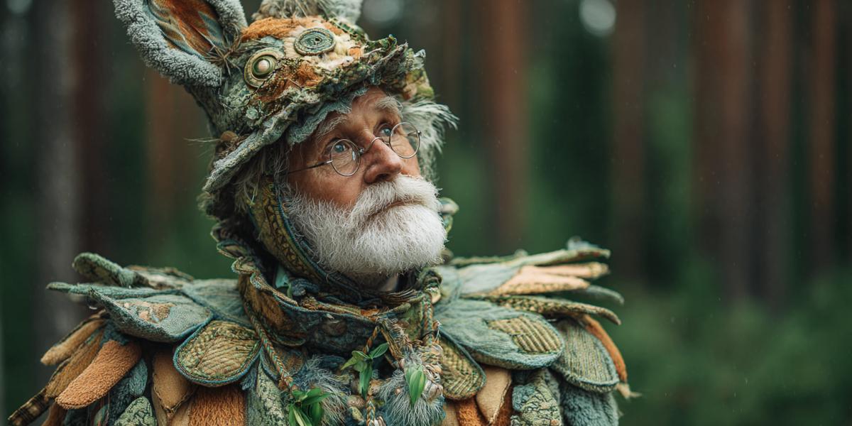 Grandfather in Luntik costume