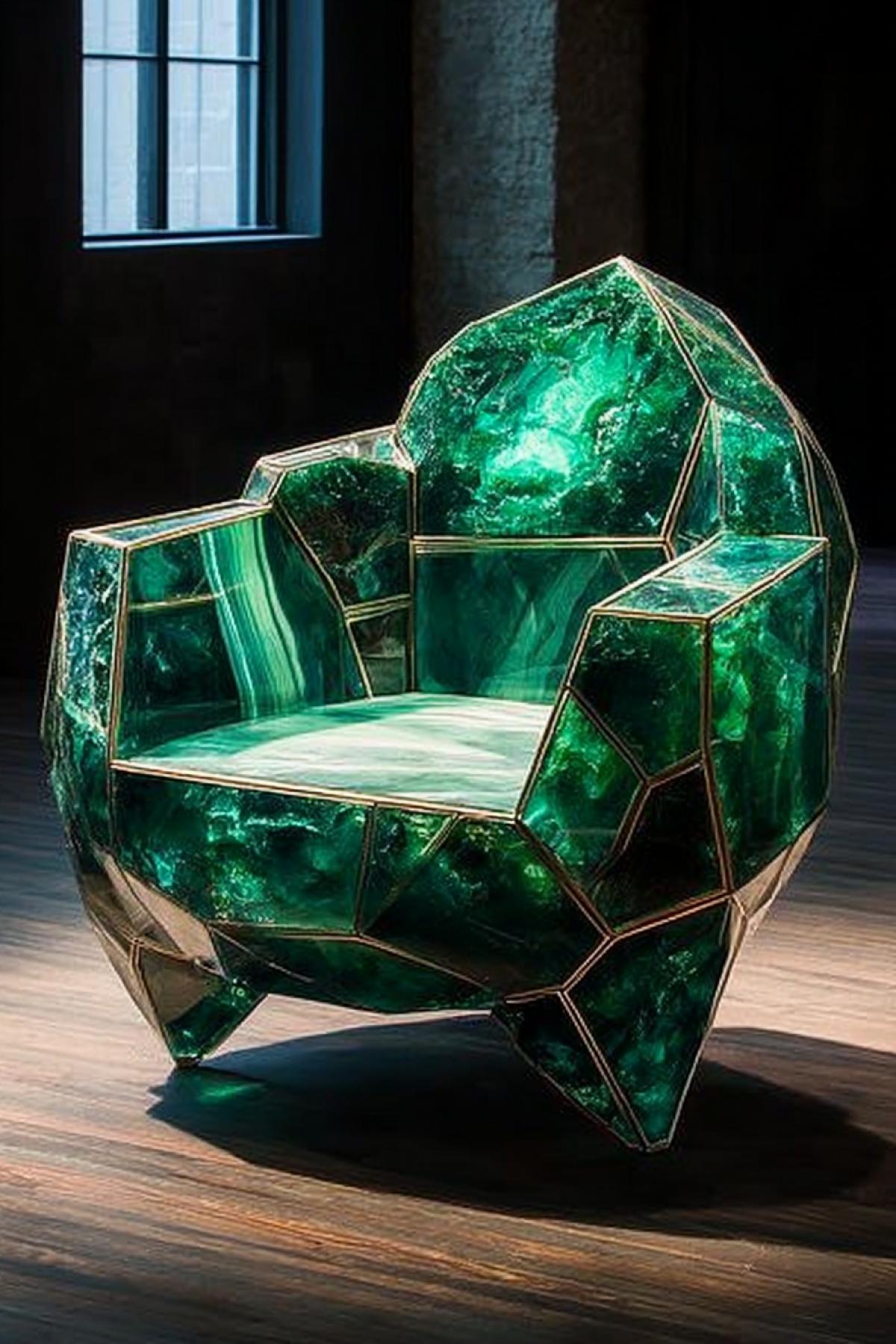 the chair is made of emerald