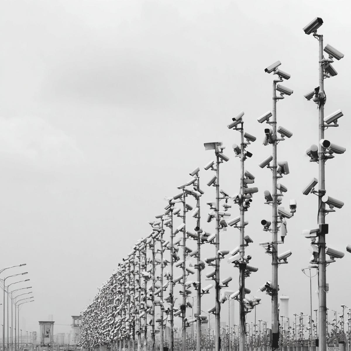 A thousand surveillance cameras on all sides