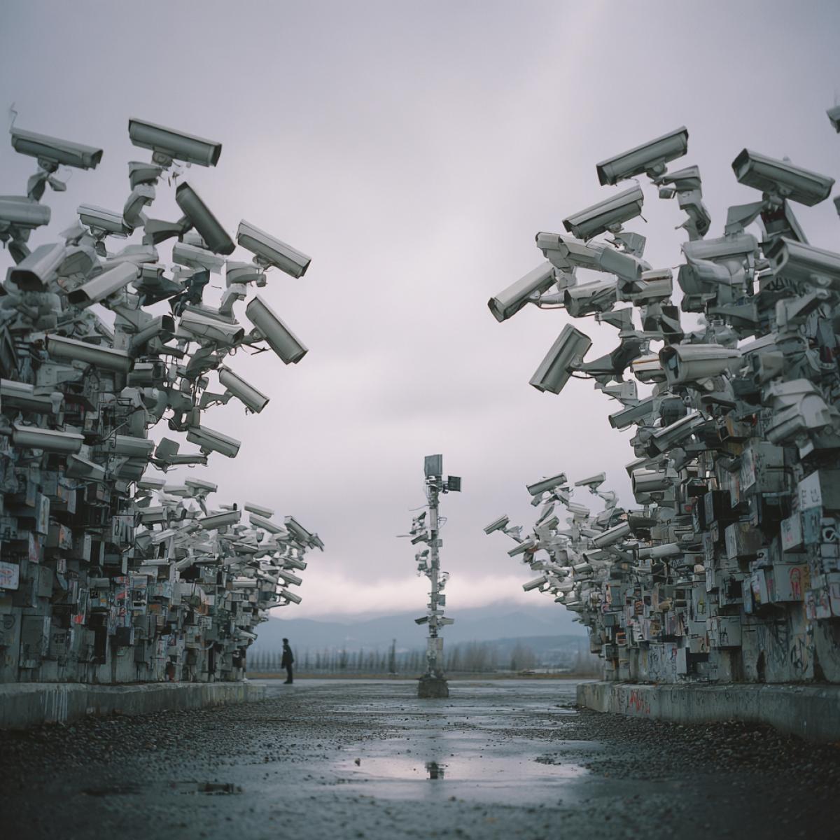 A thousand surveillance cameras on all sides