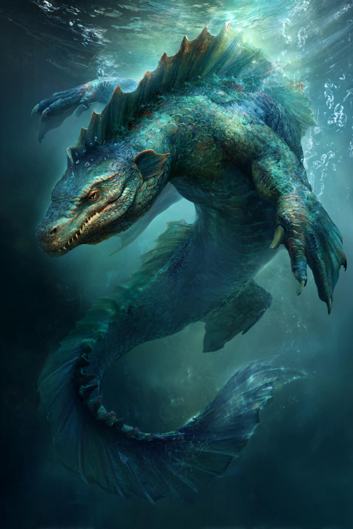 Makara is a water monster in Hindu mythology. . It is depicted as a big animal that combines the features of a dolphin, a shark, and a crocodile.