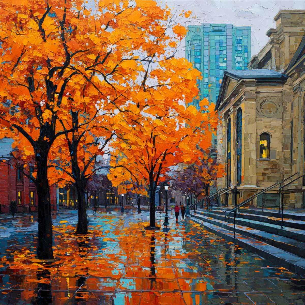 Autumn beauty in the city landscape