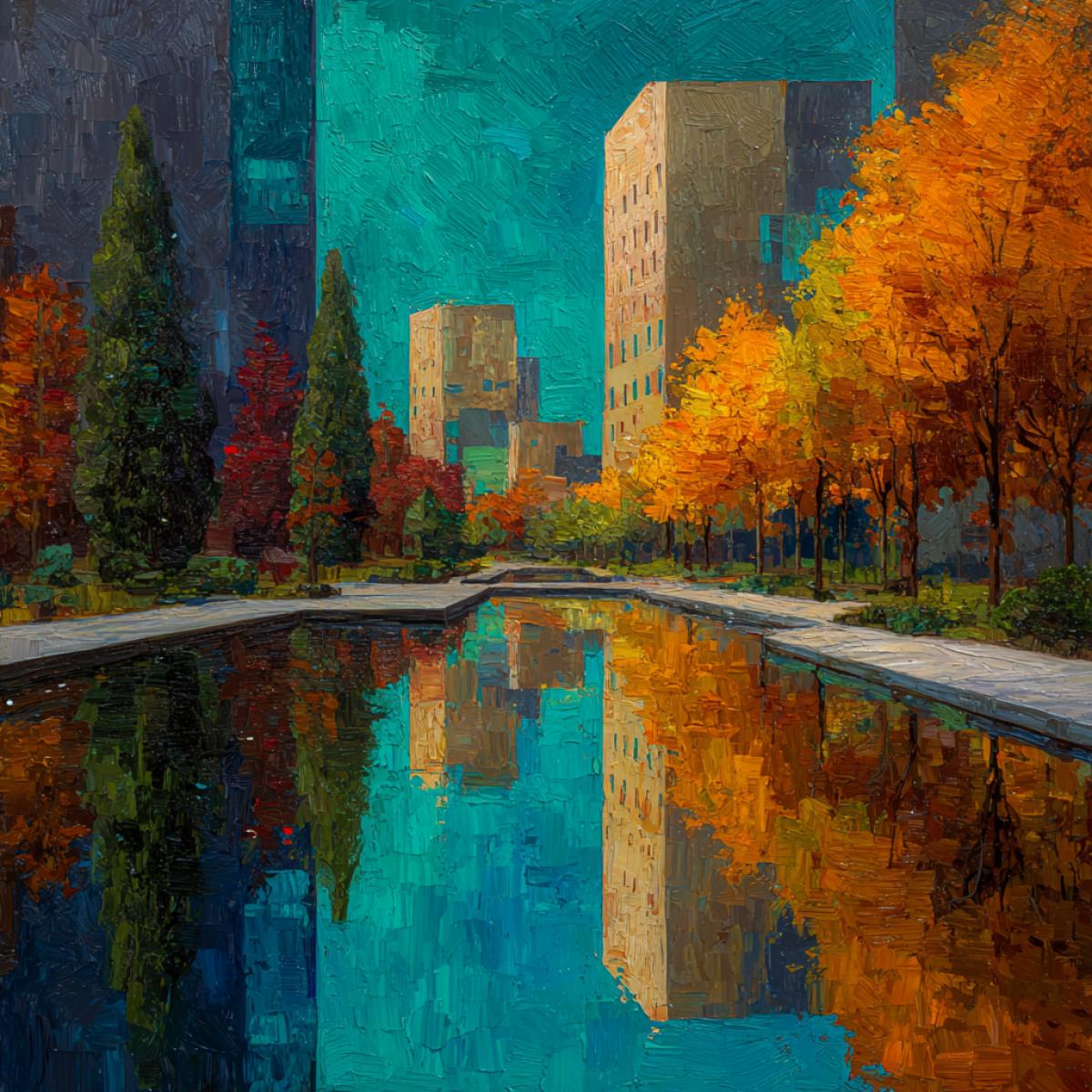 Autumn beauty in the city landscape