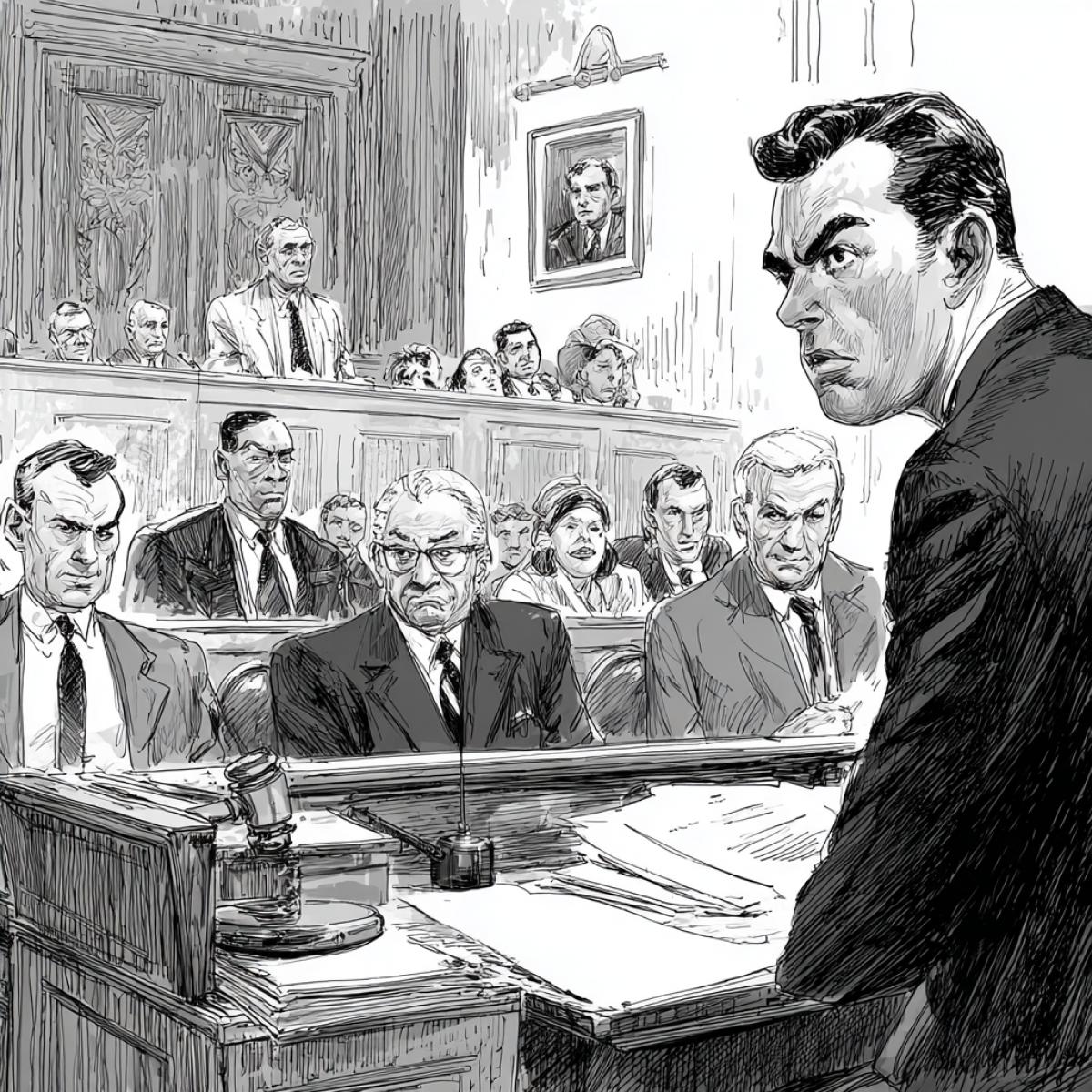 The trial of the court in Chicago over the mafiosi.