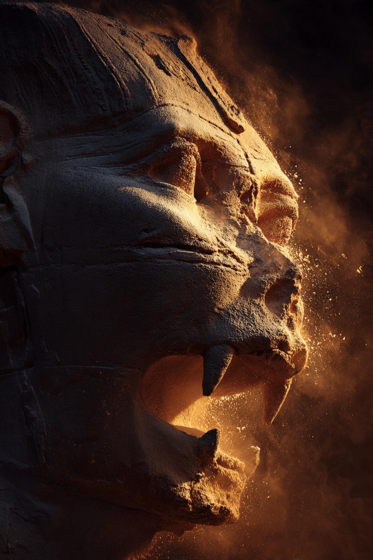 The sphinx in epic 4k angry aggressive dangerous high contrast bright breathtaking art