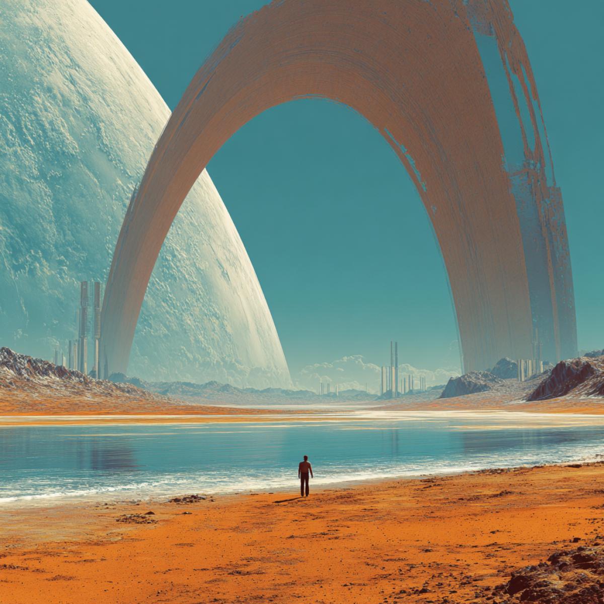 To come up with a new, not existing unprecedented beauty, incredible weather, on a fantastic planet.   Futurism