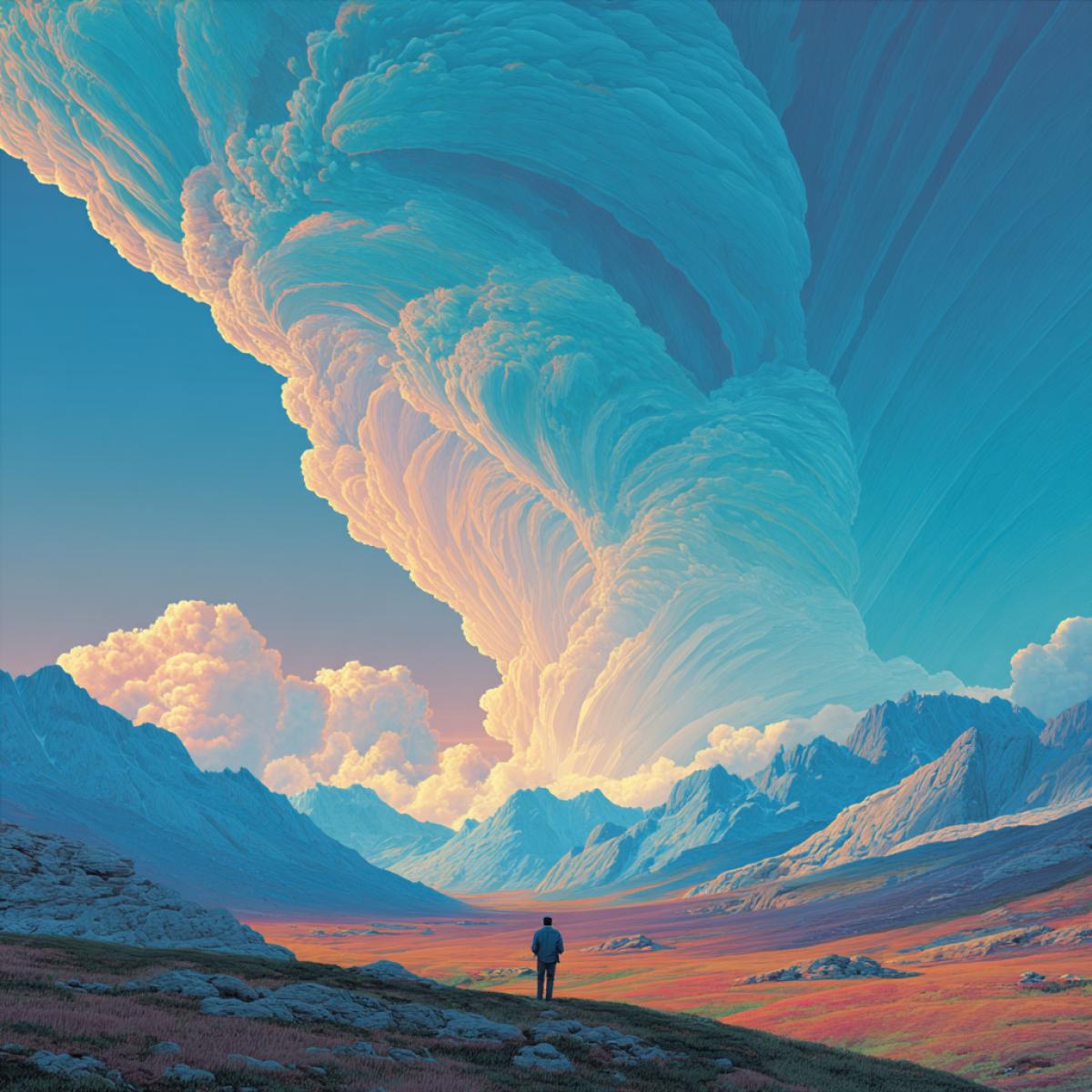 To come up with a new, not existing unprecedented beauty, incredible weather, on a fantastic planet.   Futurism