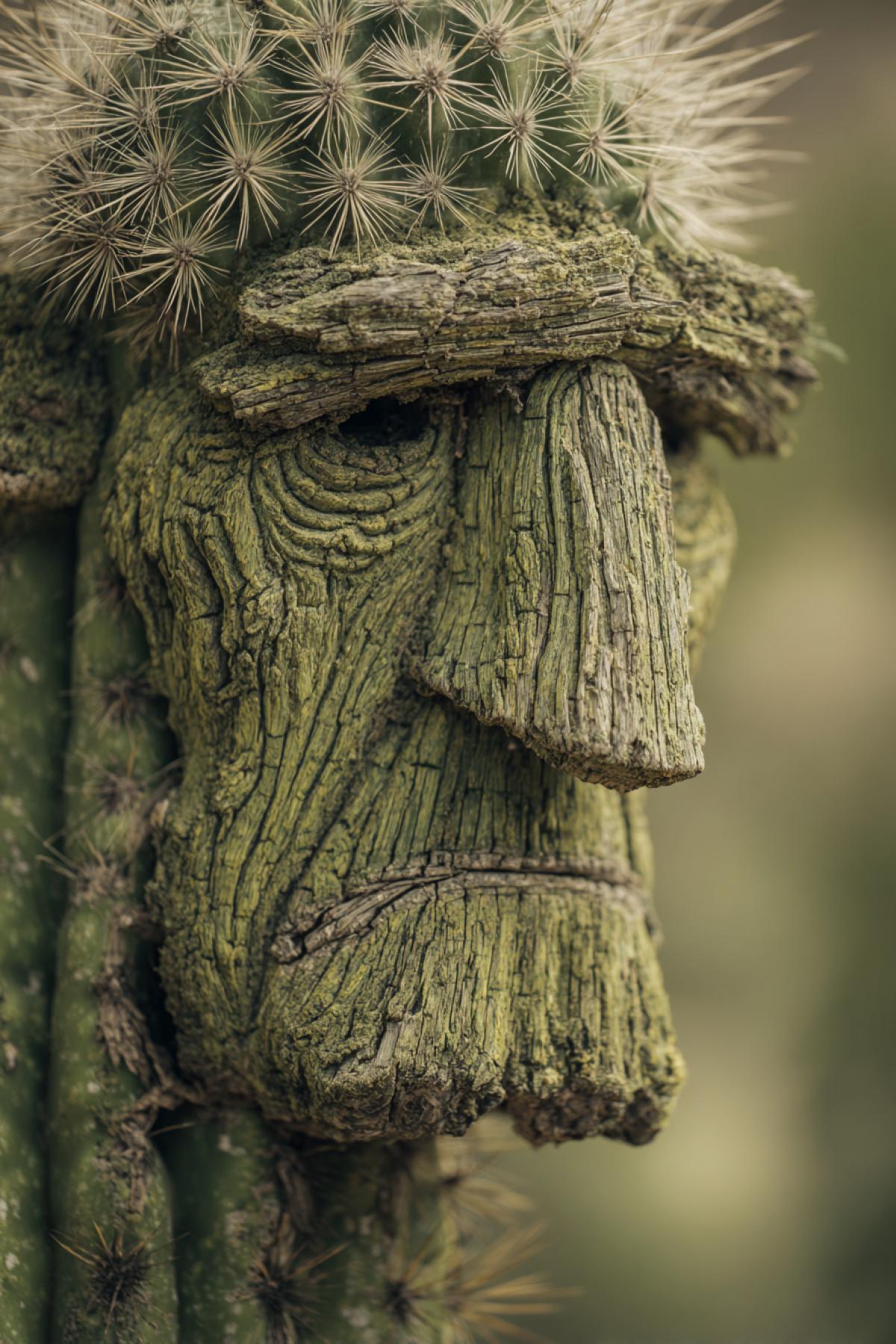 Old cactus character thinkful mysterious detailed naturalistic photo national geographic
