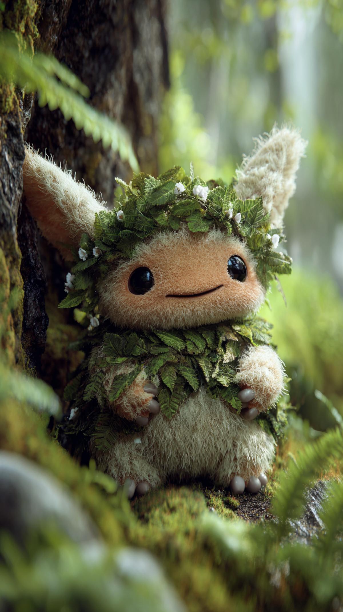 A cute fairy-tale forest creature