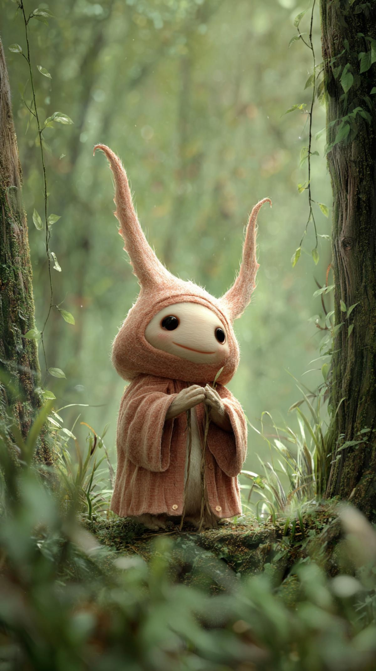 A cute fairy-tale forest creature