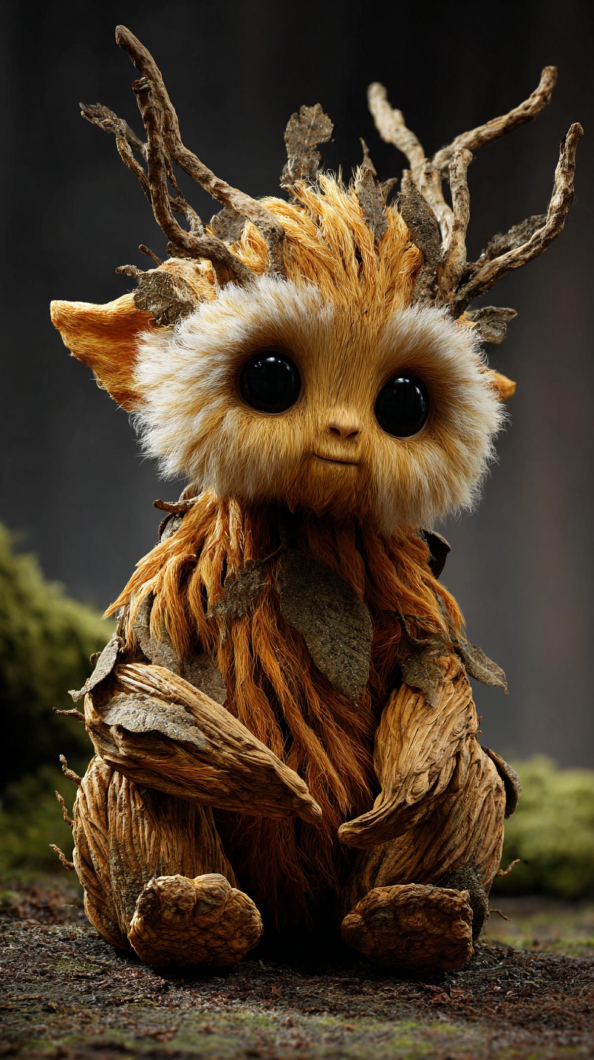 A cute fairy-tale forest creature