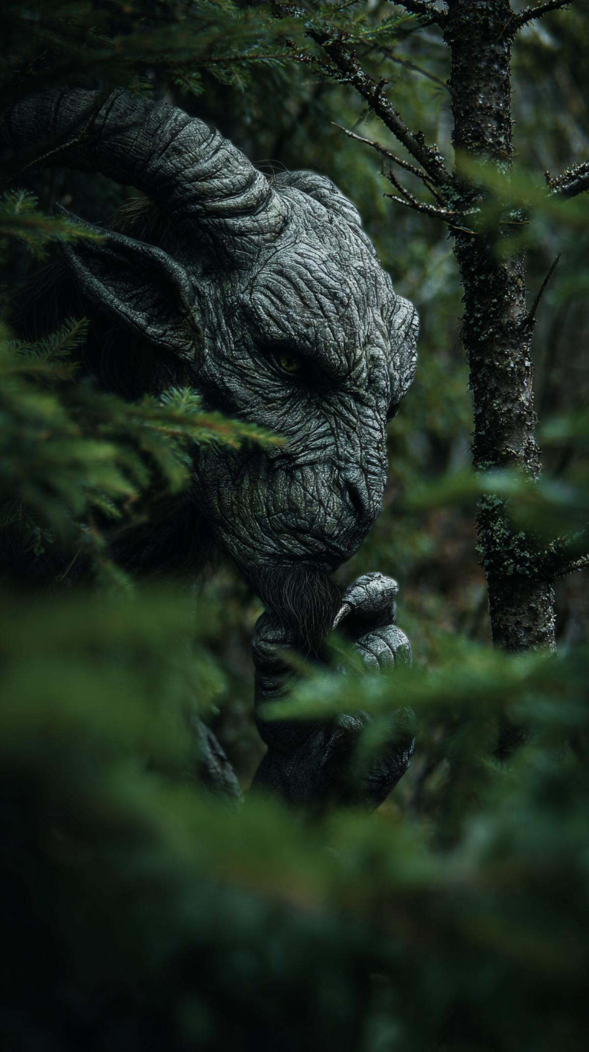 a mysterious forest creature, a horror
