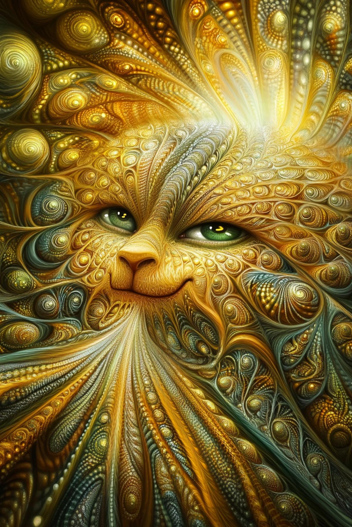 The essence: based on the unknown plant nature of a completely non-existent animal in the unusualness of perception. A big fluffy cutie, smiling, with eyes of a fruity transition of cosmic essence into the approach of a charismatic dispersion field. Funny creepy photo