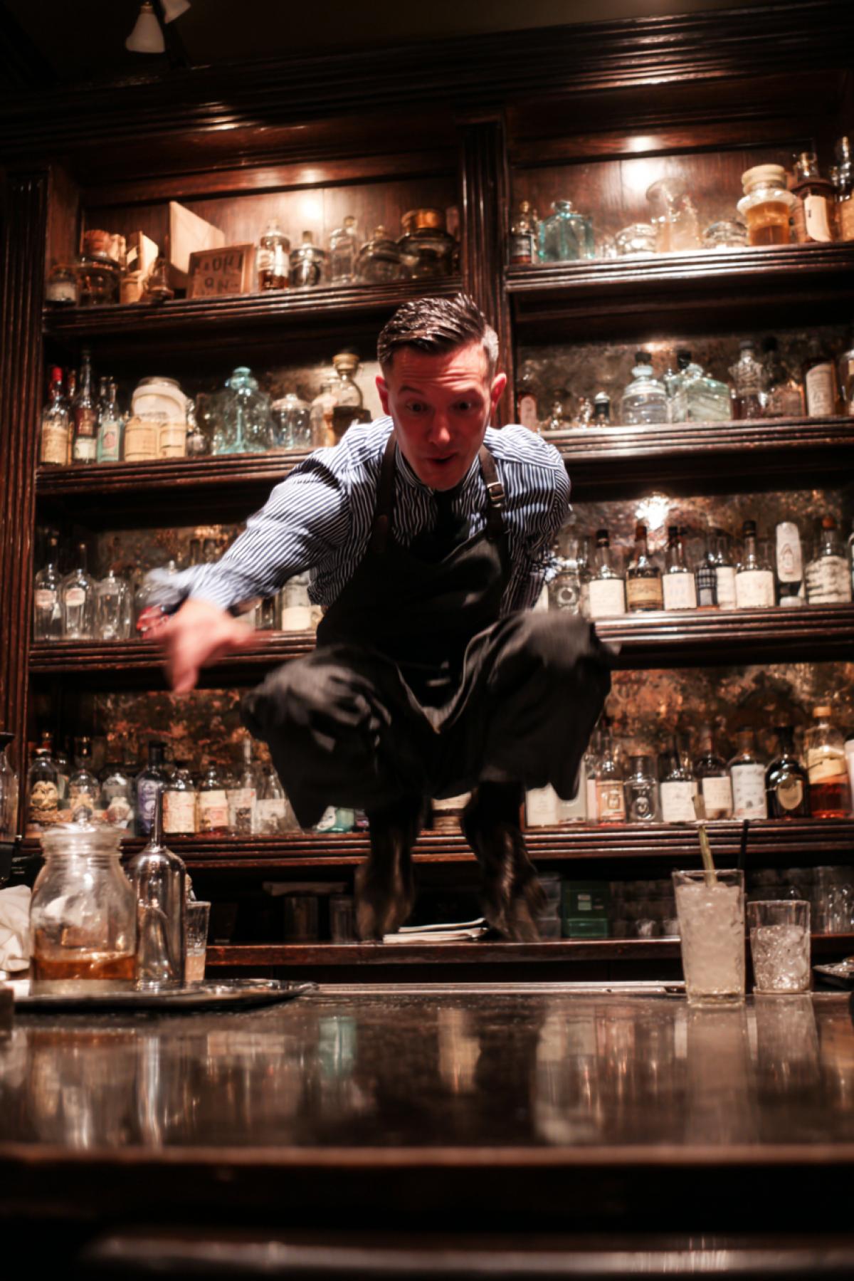 The bartender at the persistent judges and extends the somersaults with cocktails