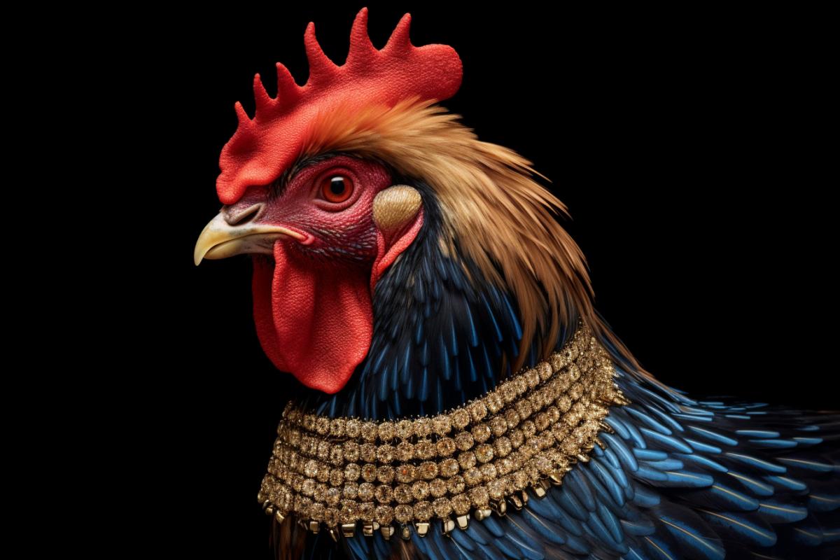 Royal chickens love jewelry and gold