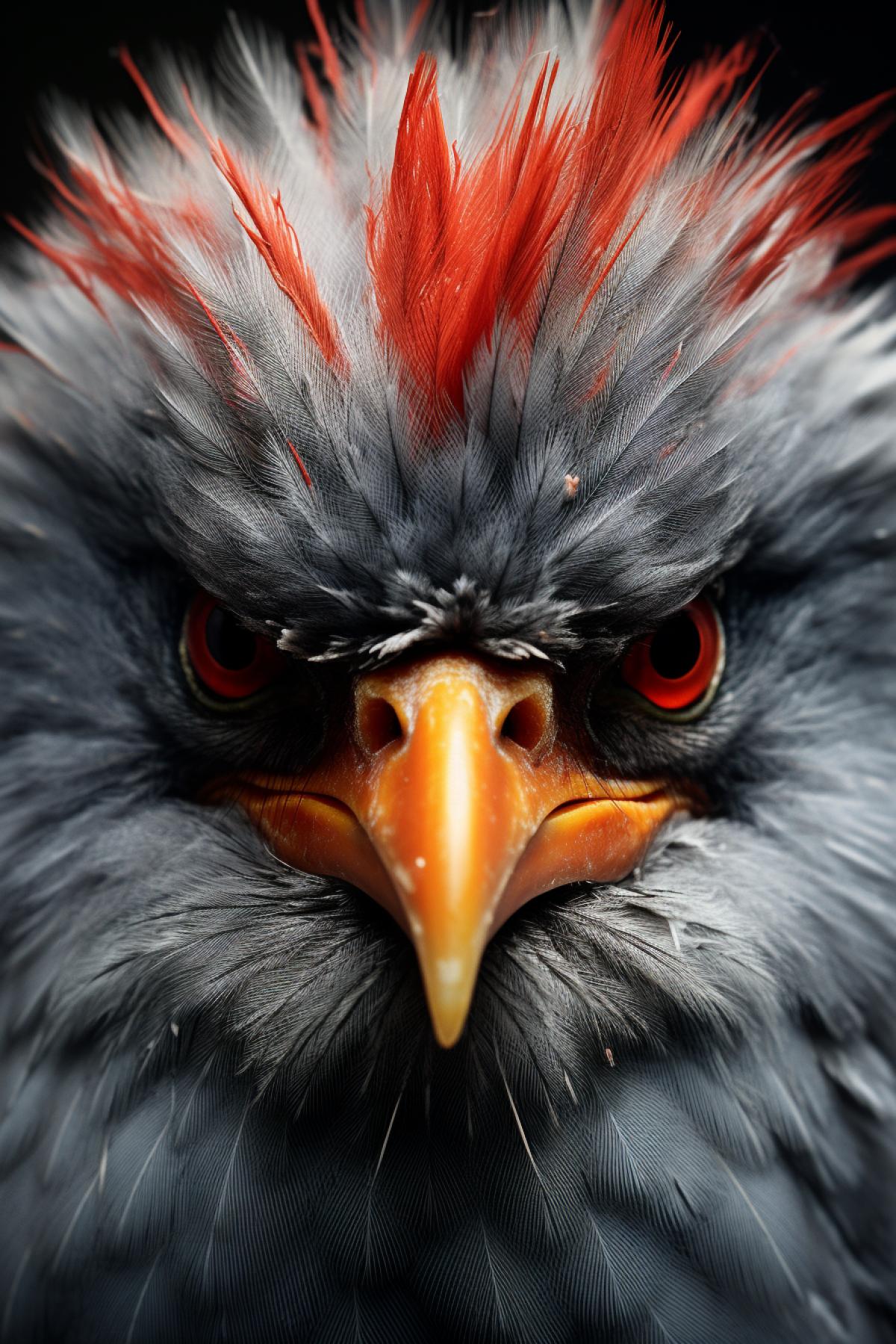 Photo of a very angry bird, professional photography, high detail