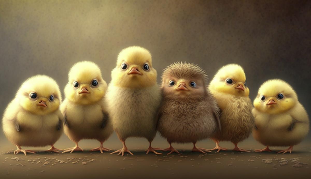 Pixar style, baby chicks