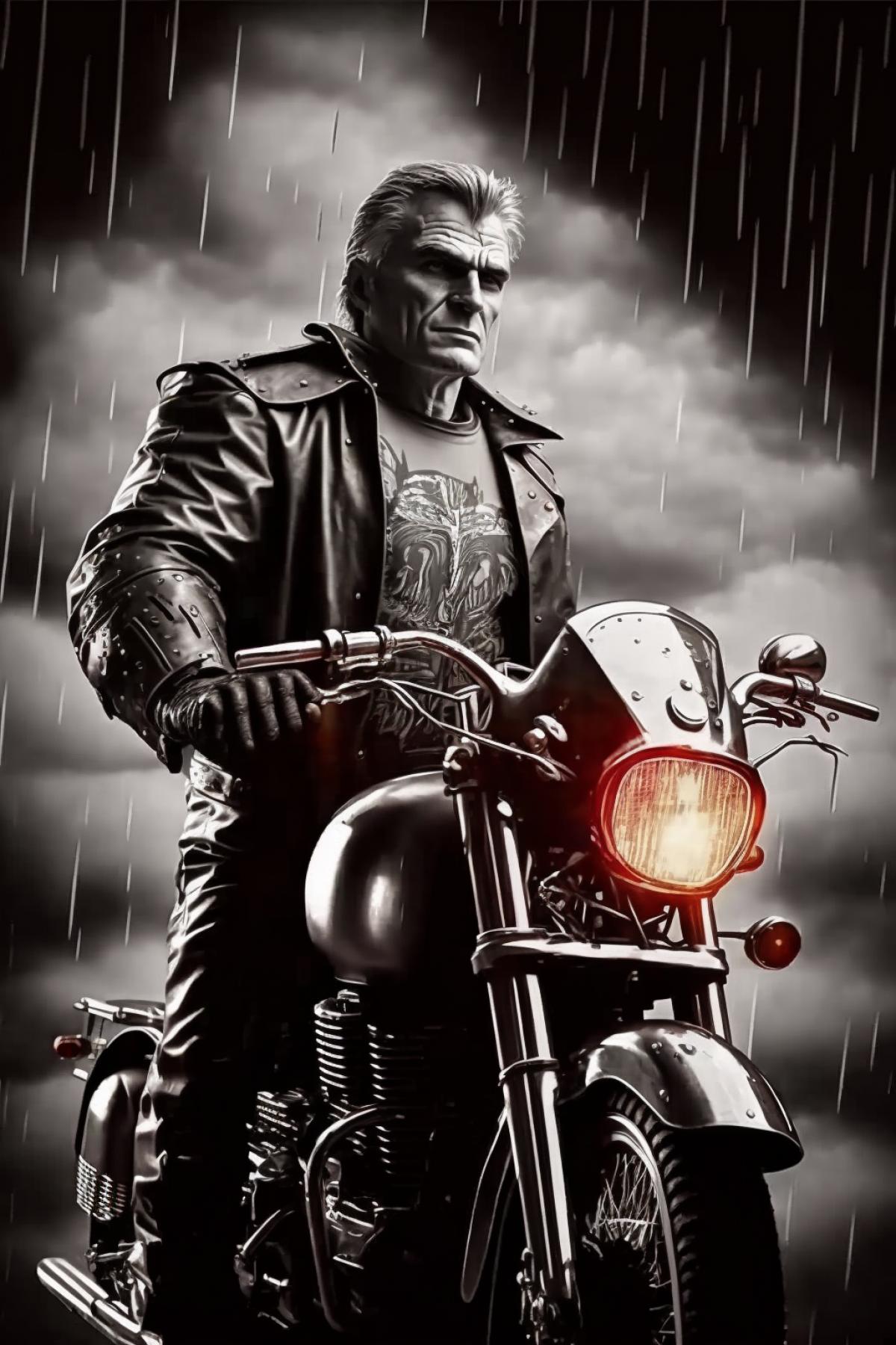 Photo made in the style of the movie Sin City