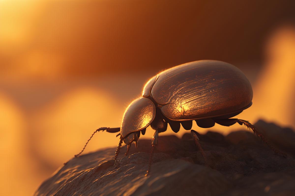Scarab side view, golden hour