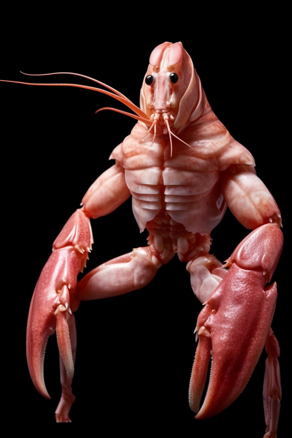 Muscular bodybuilder shrimp