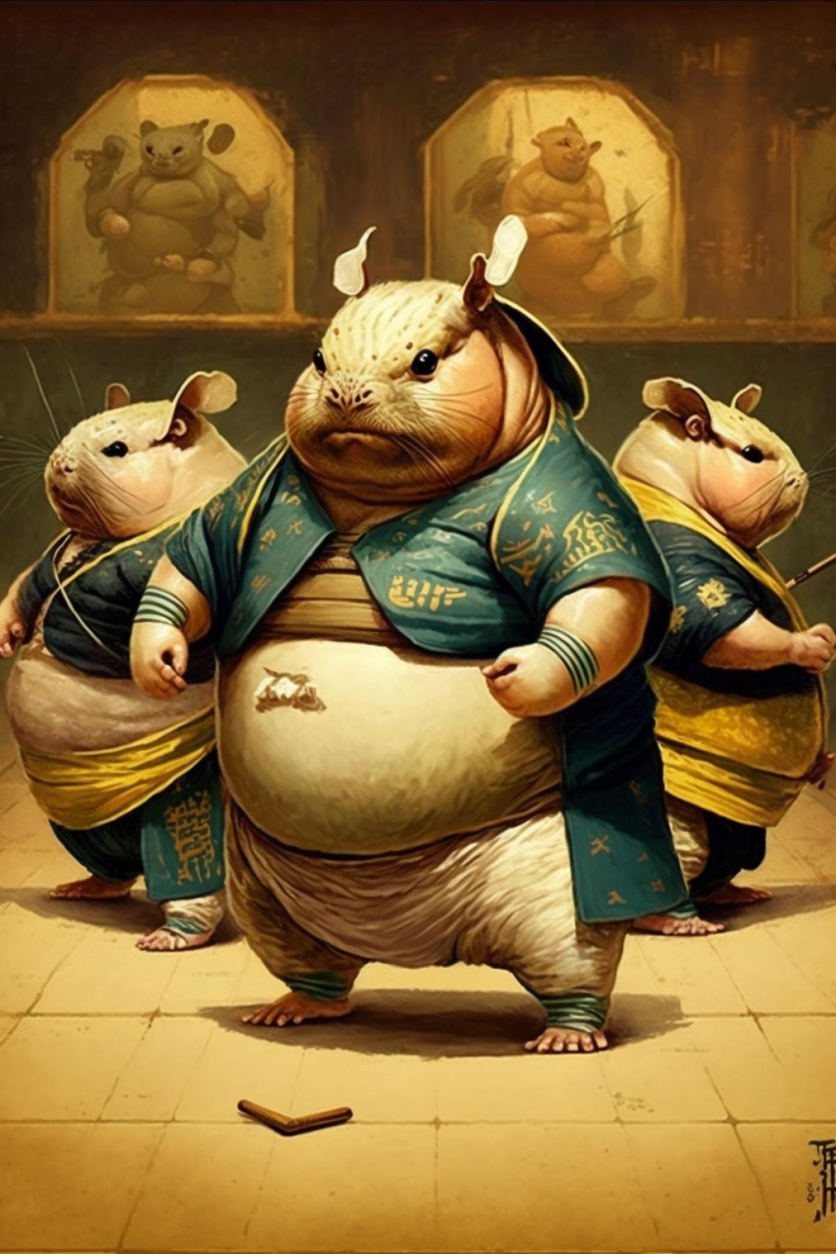 Fat rats sumo wrestlers