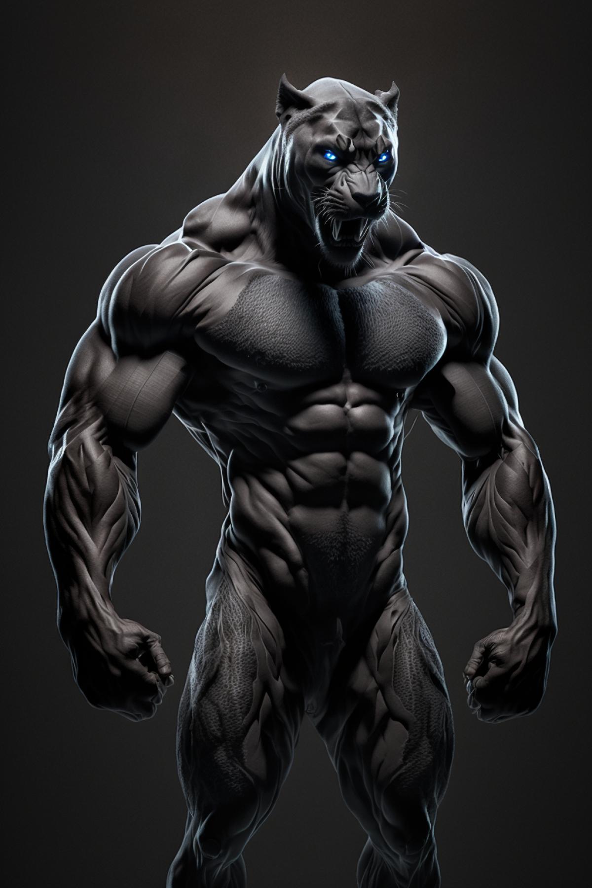 Wild dark panther full height epic 4k beauty of body muscles saving mankind cinematographic light professional photography