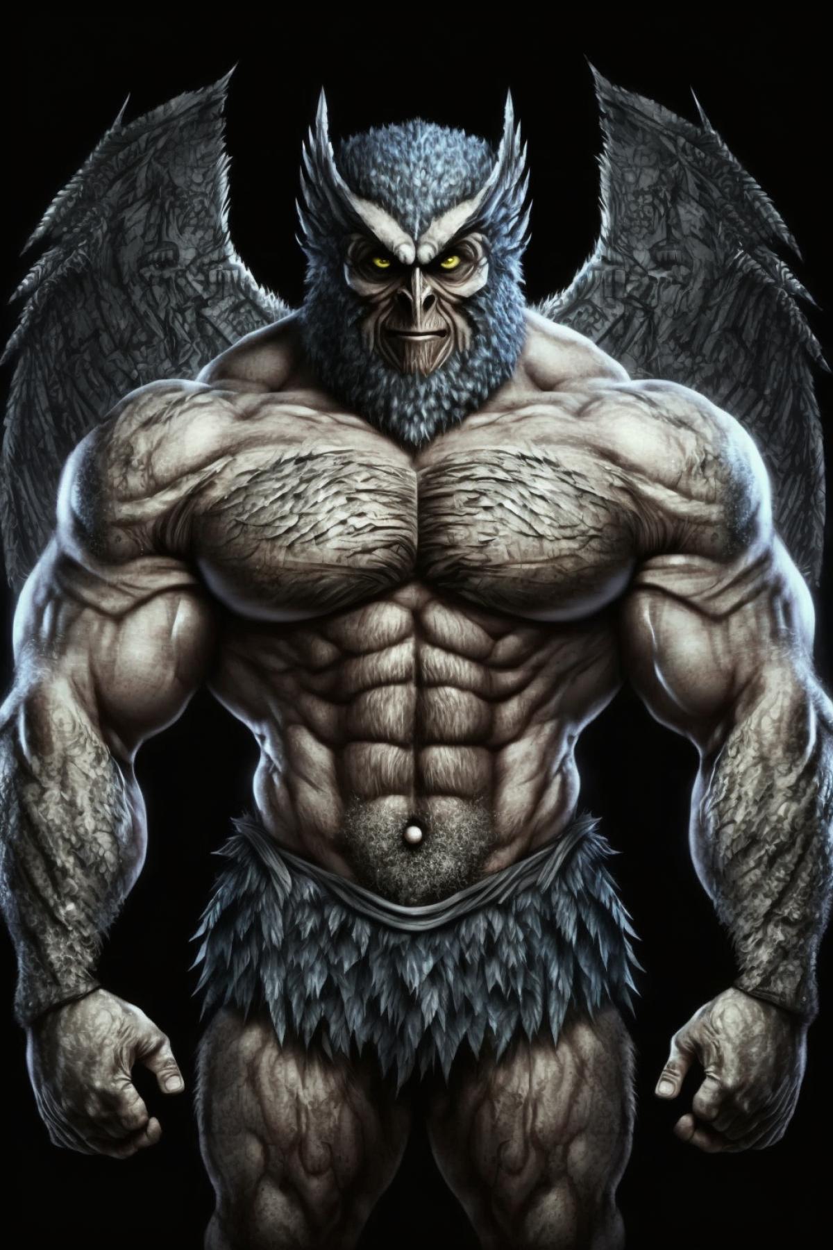 Humanoid owl bodybuilder