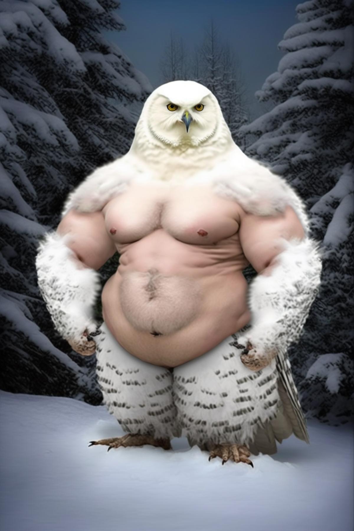 Snowy owl bodybuilder