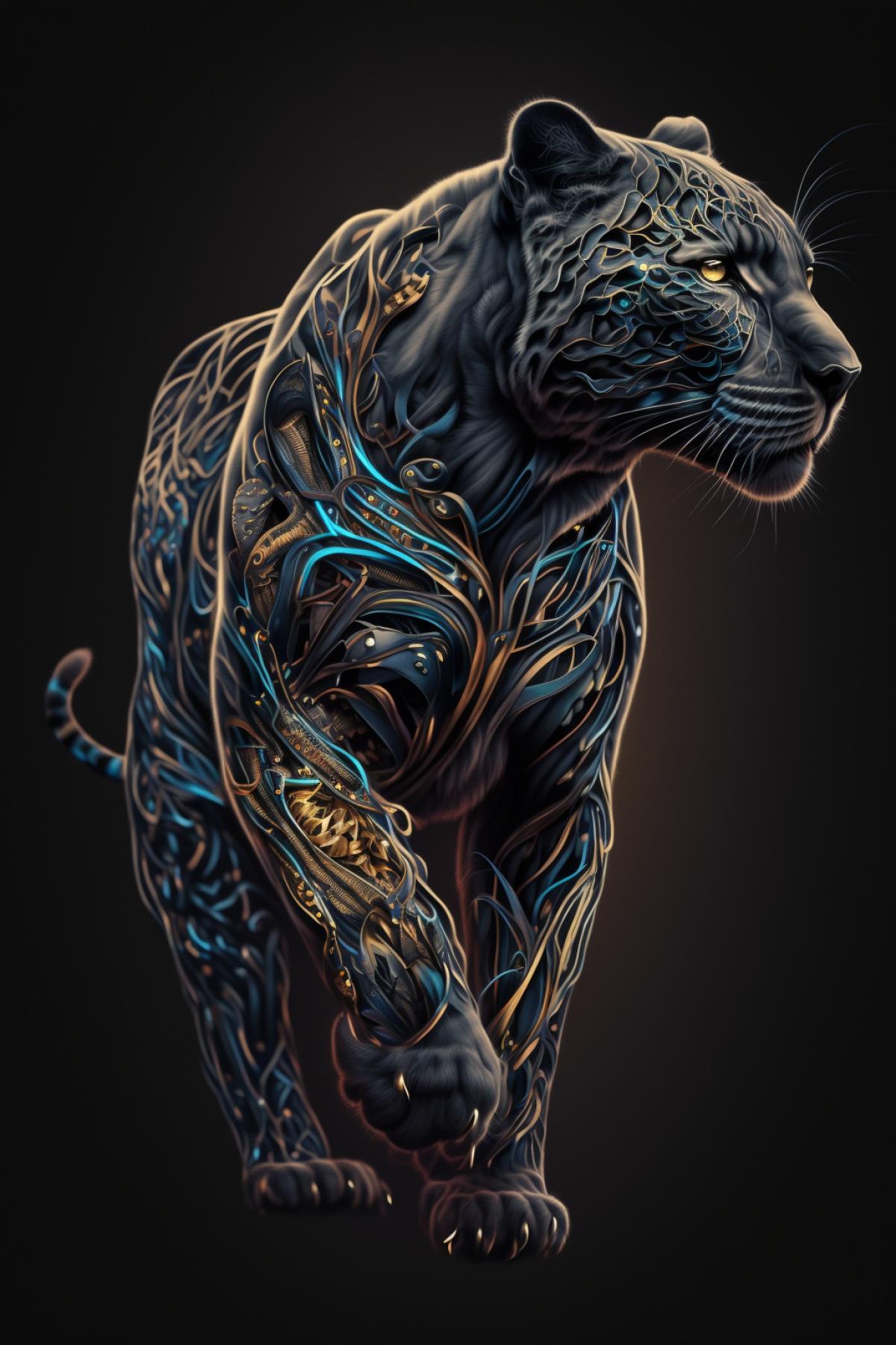 Animal Panther abdominal and thigh 4k
