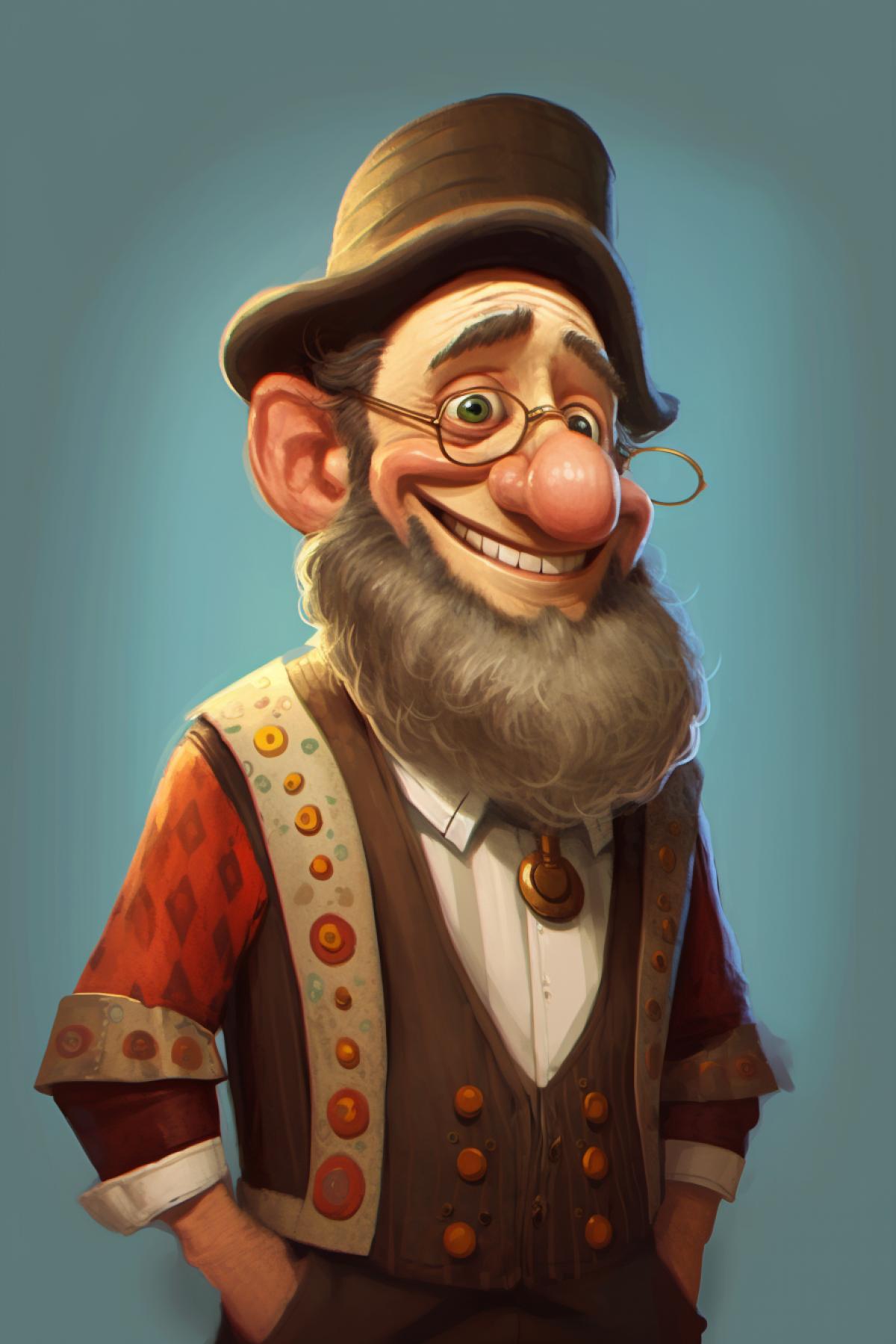 Jew in national costume, friendly cartoon