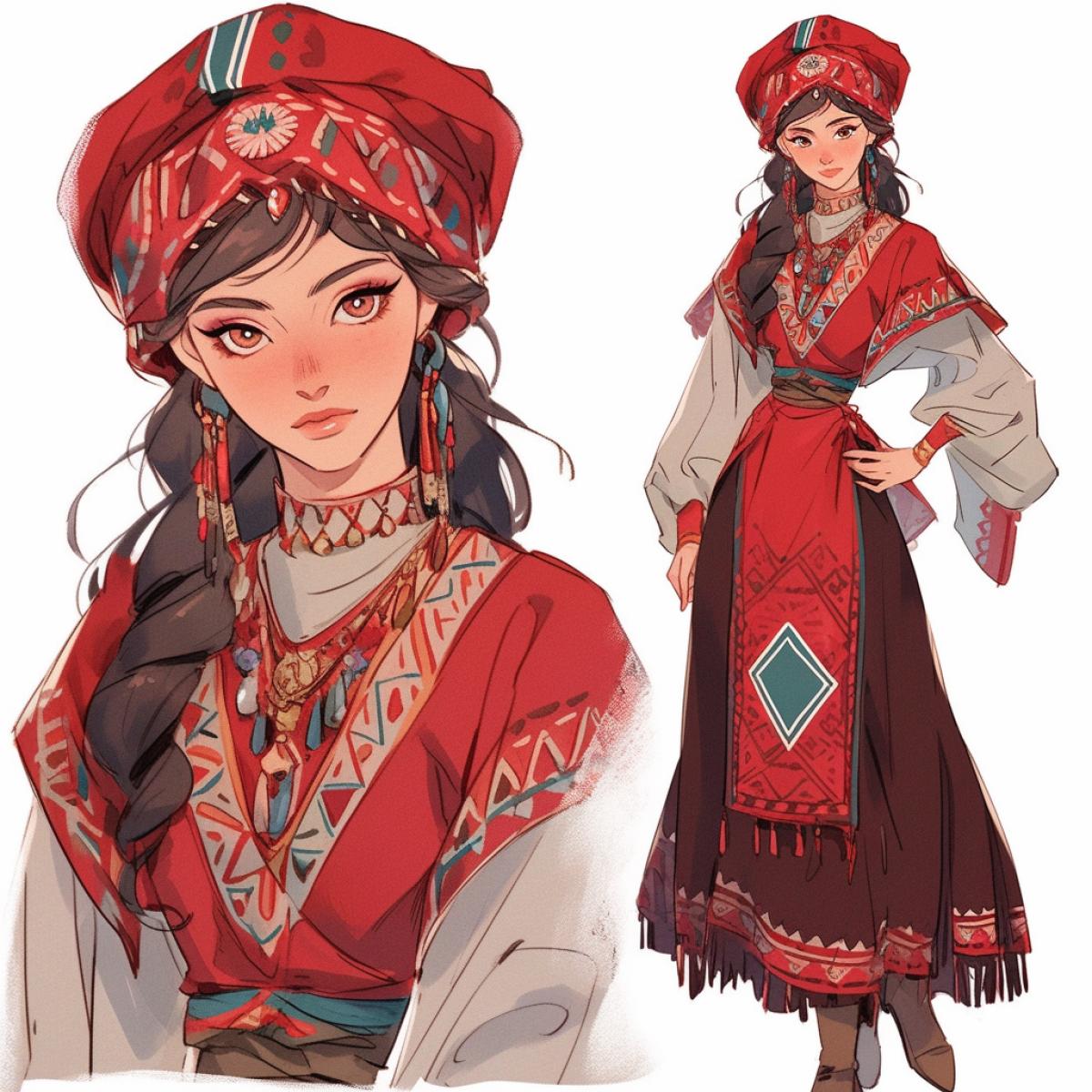 Kamyr-batyr in the national Tatar costume