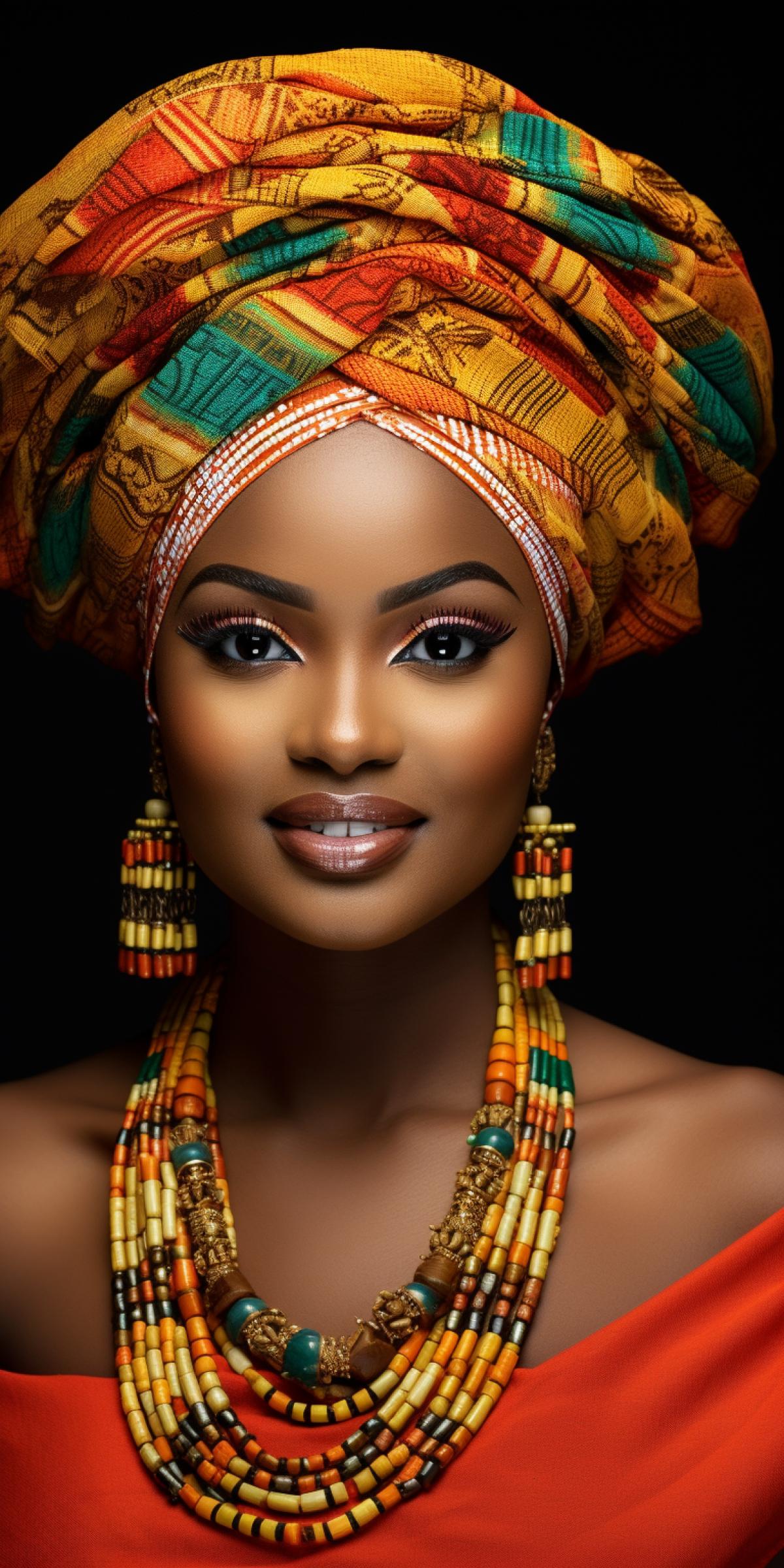 african woman in traditional colorful clothing
