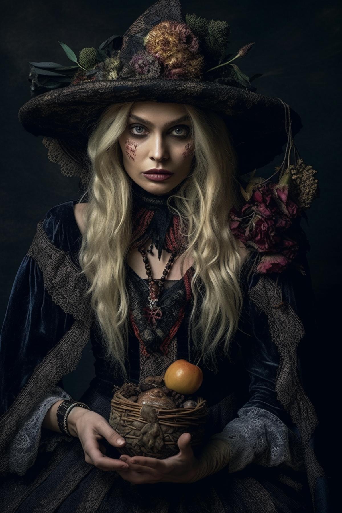 Witch in traditional costume