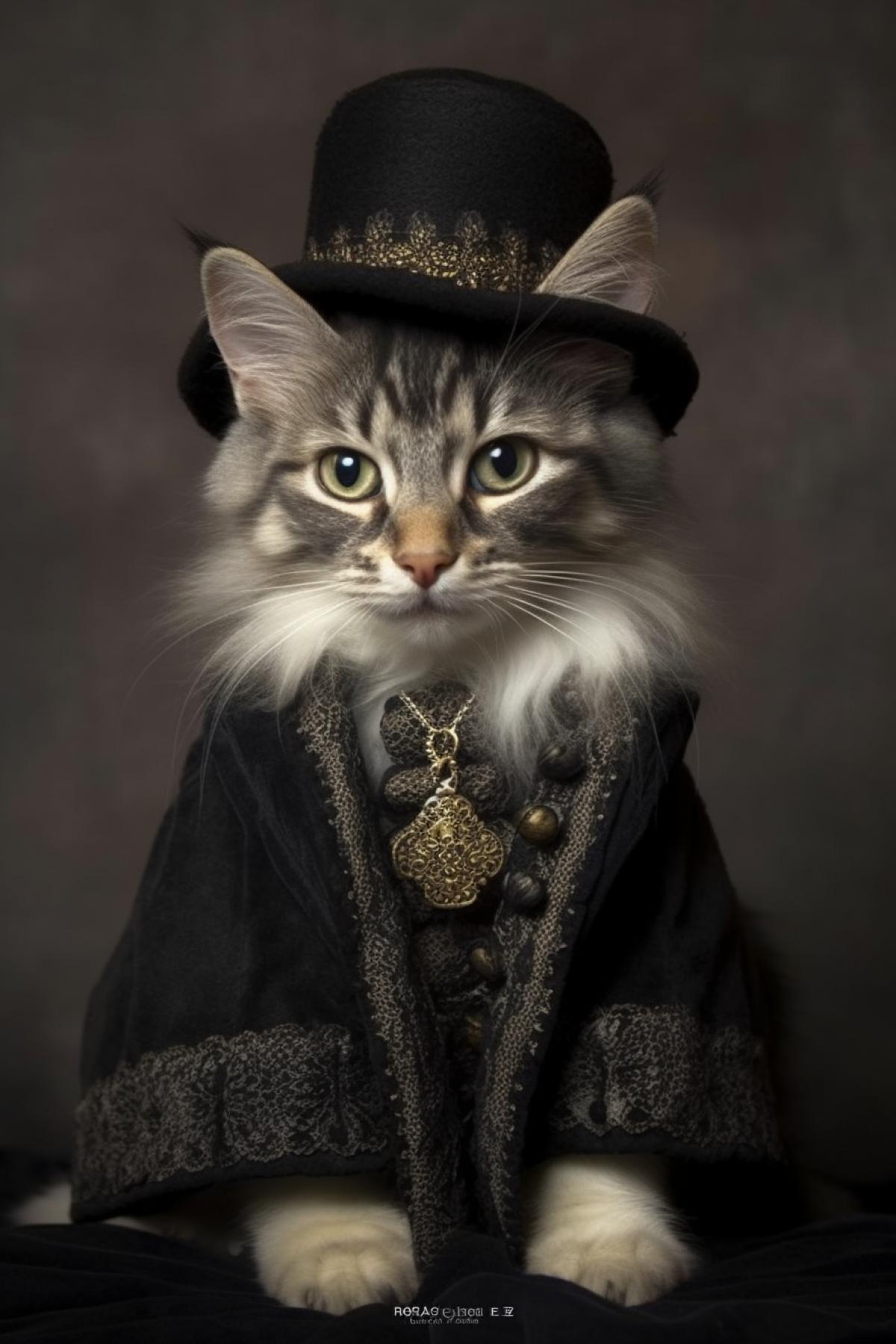 Kitten in the national costume of a Jew