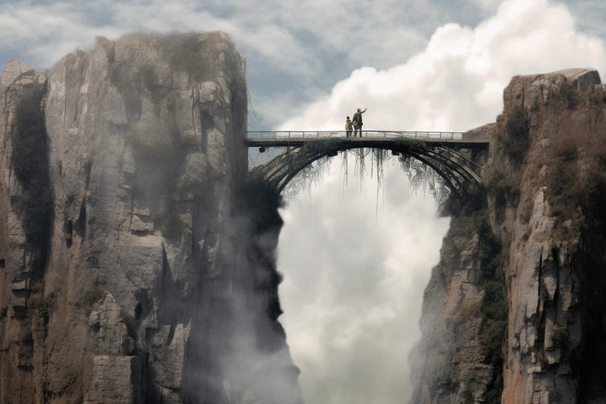 Fantastic bridge to the realm of dreams