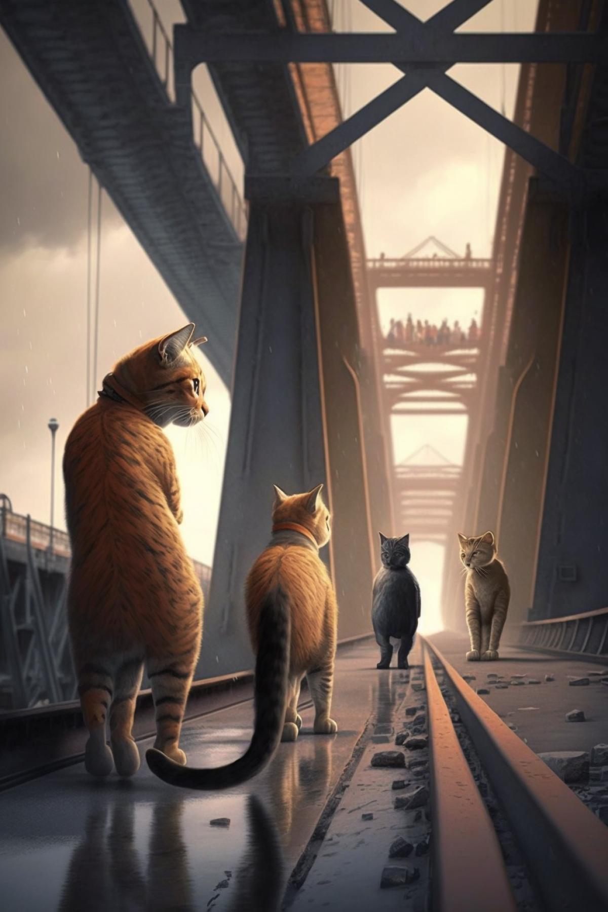 Construction cats, bridge, architecture, elegance