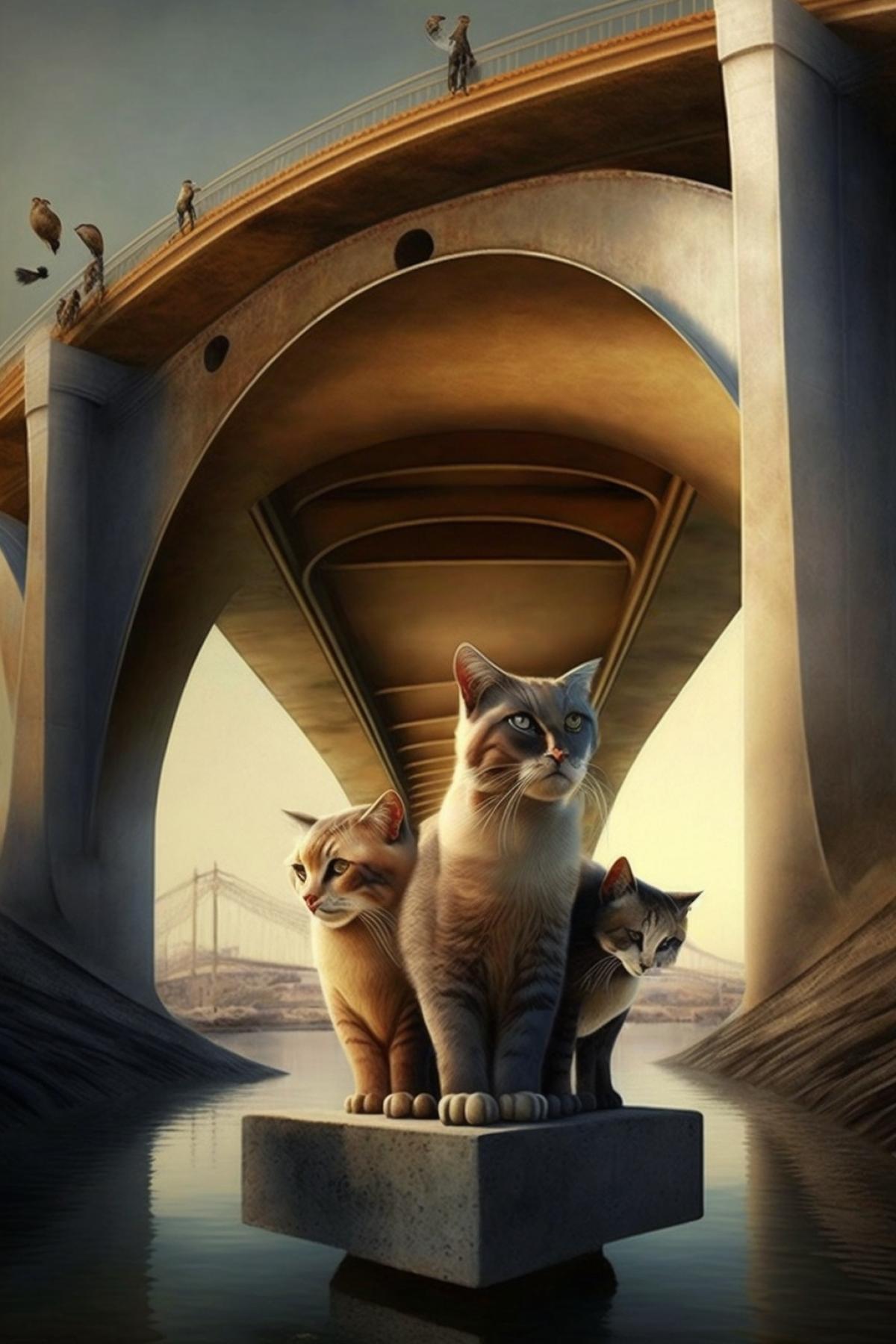 Construction cats, bridge, architecture, elegance