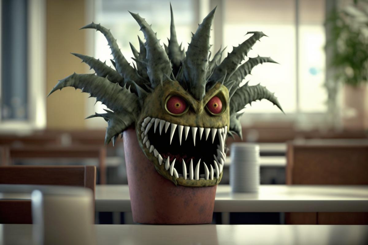Predatory evil plant lurking in McDonalds